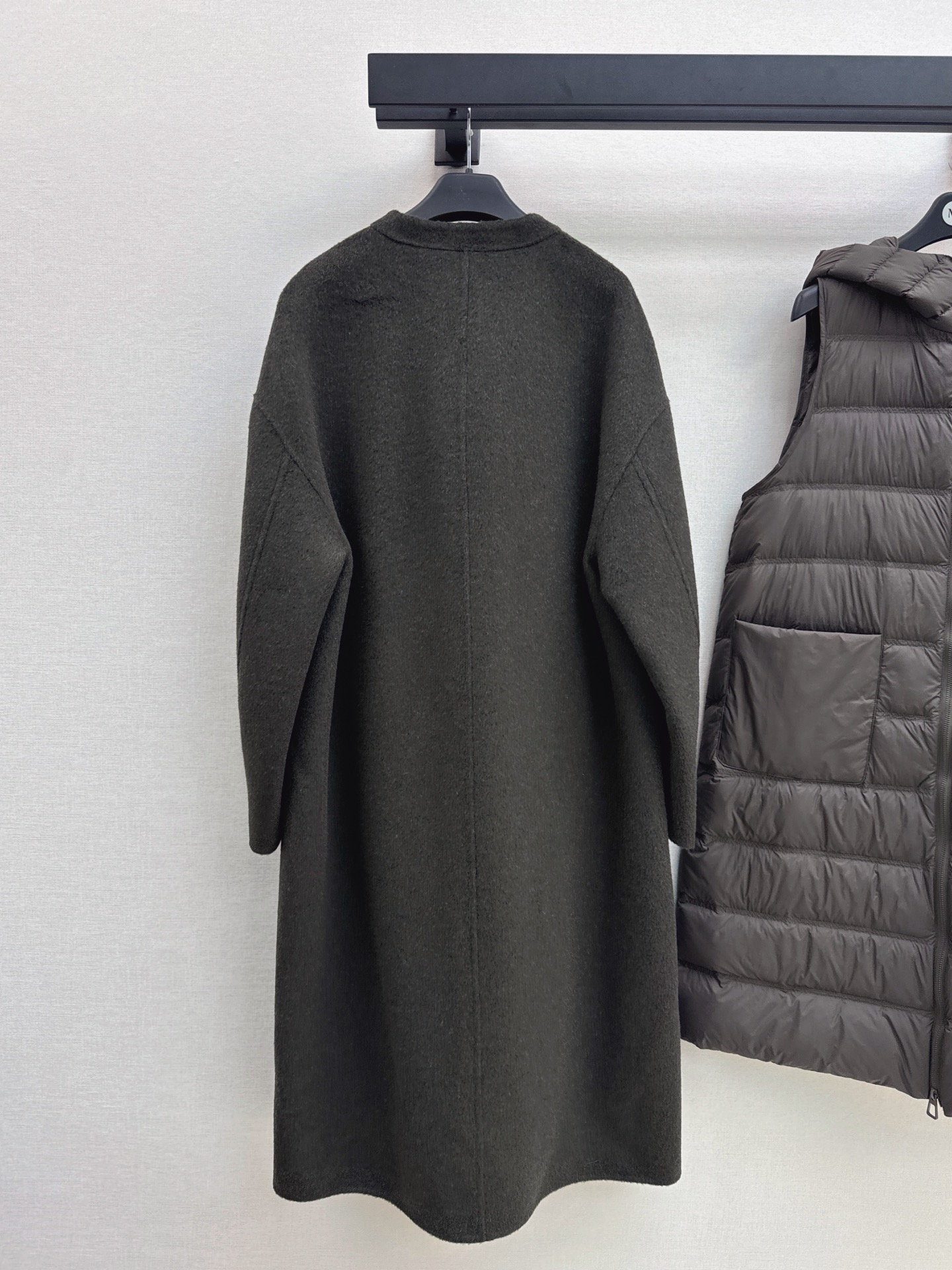 Max 26fw hooded down vest woolen overcoats sets