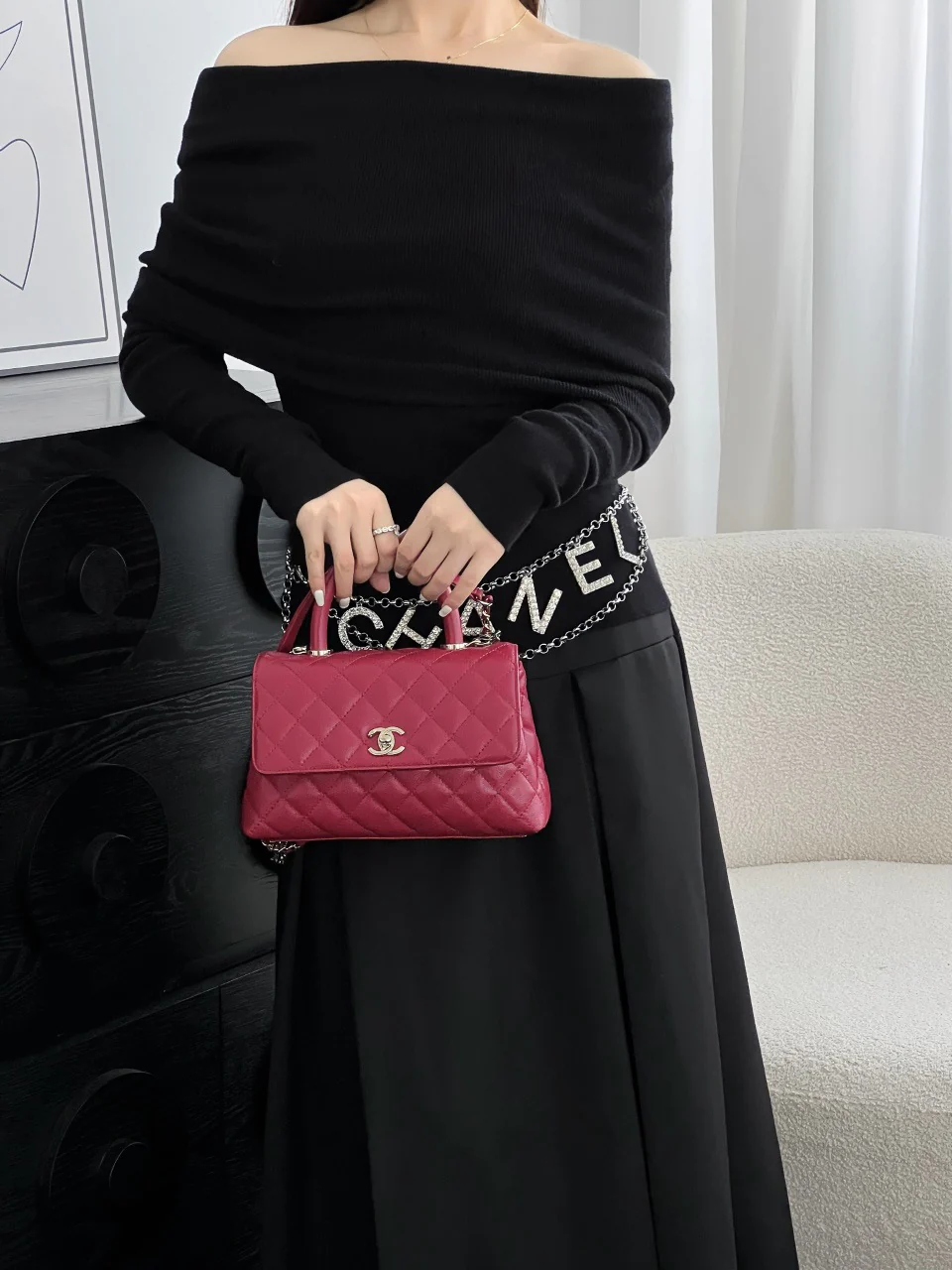 Chan coco handle bag chain shoulder bag