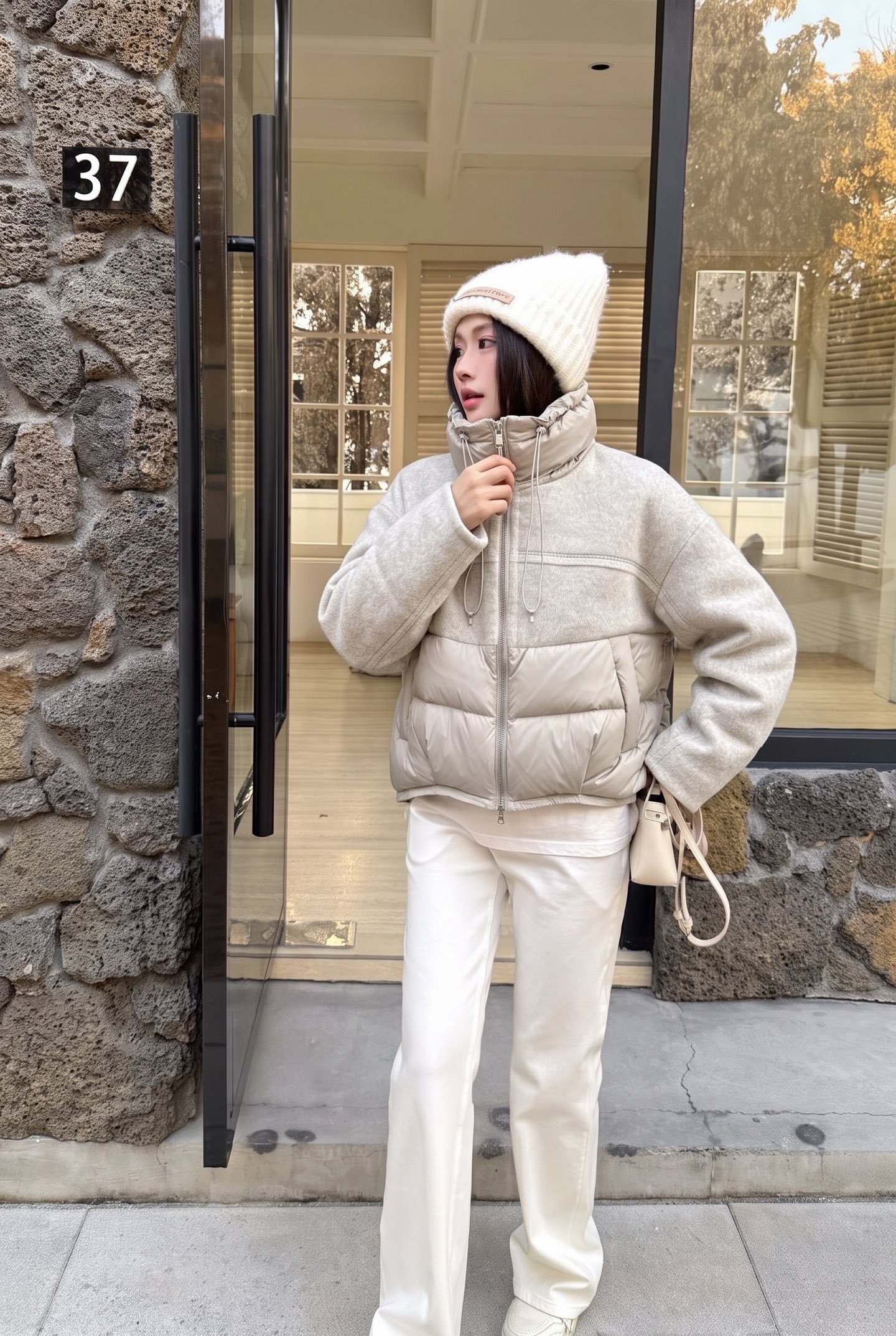 Max 26fw wool contract down jacket