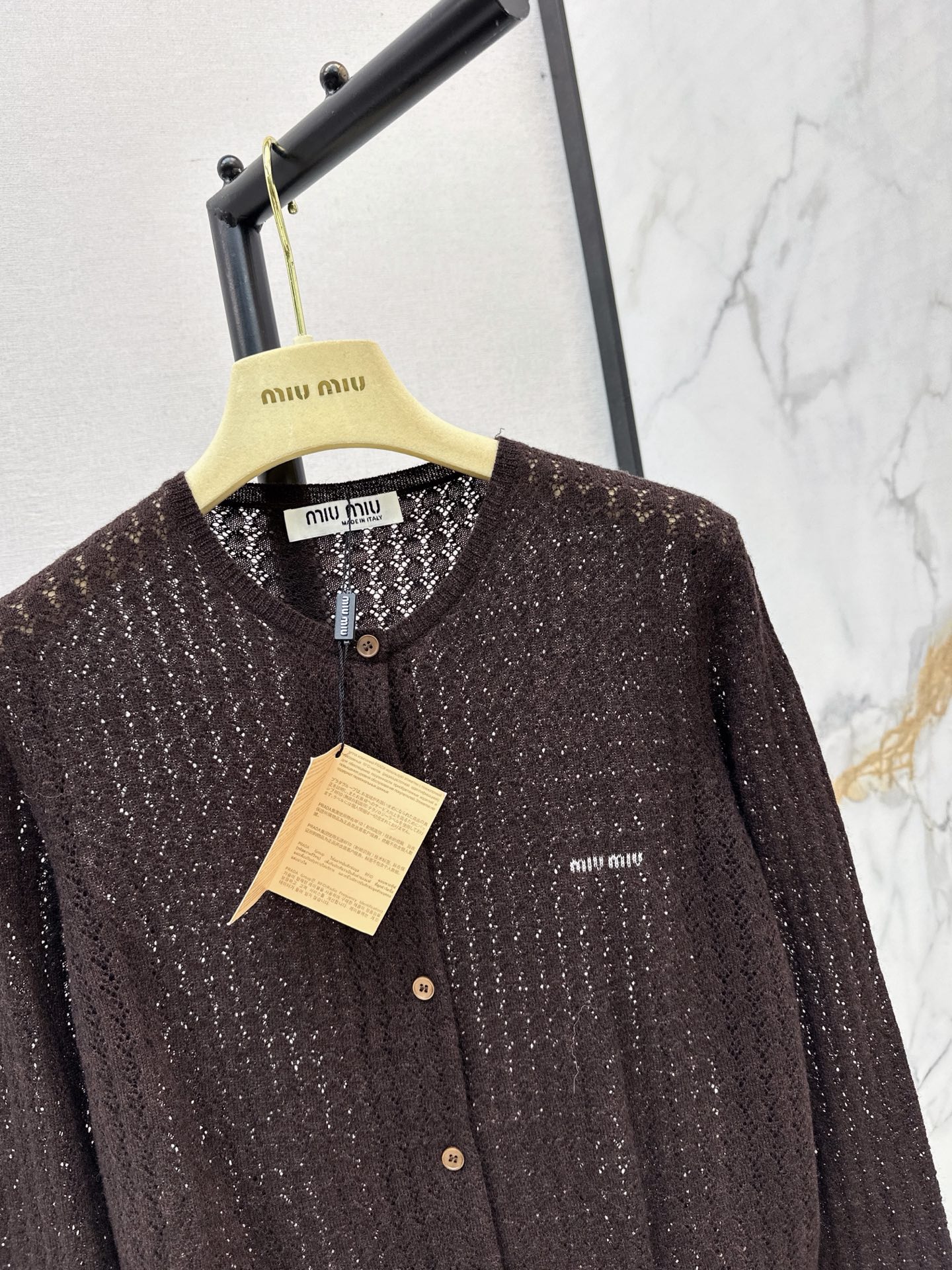 Miu 26fw hollow knit cardigan