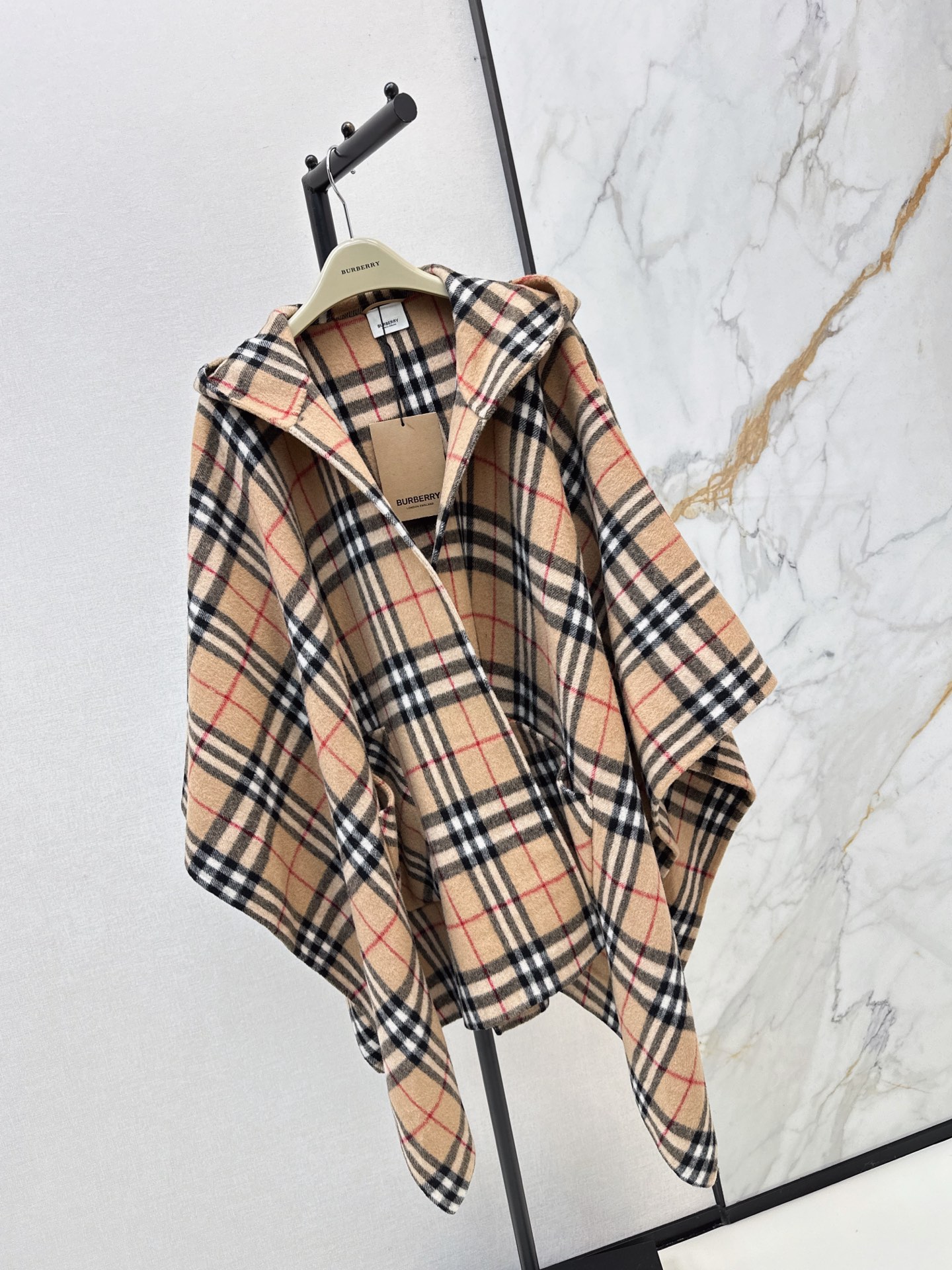 Bur 26fw woolen cape hoode overcoats
