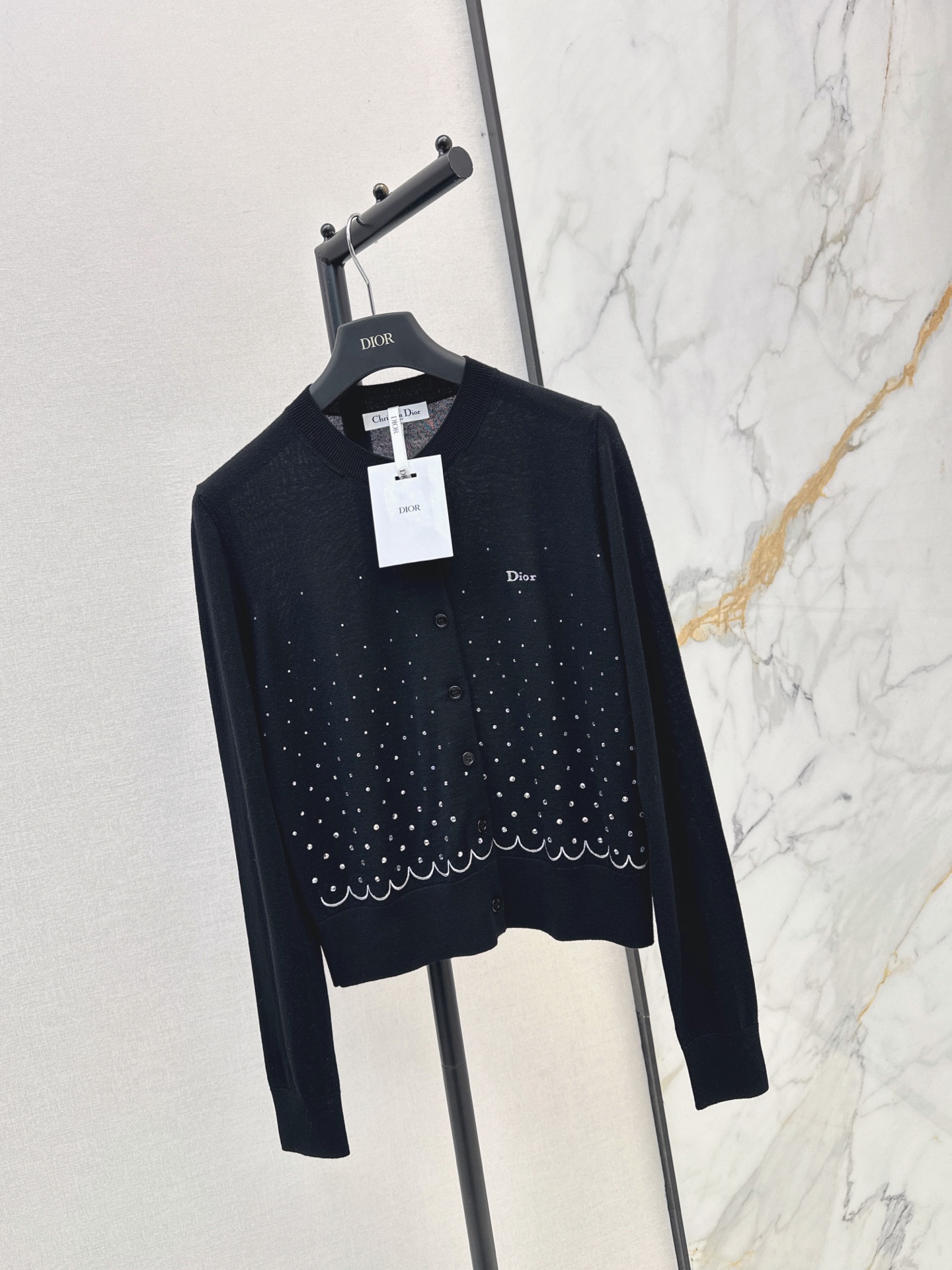 CD 26fw rhinestone knit cardigan