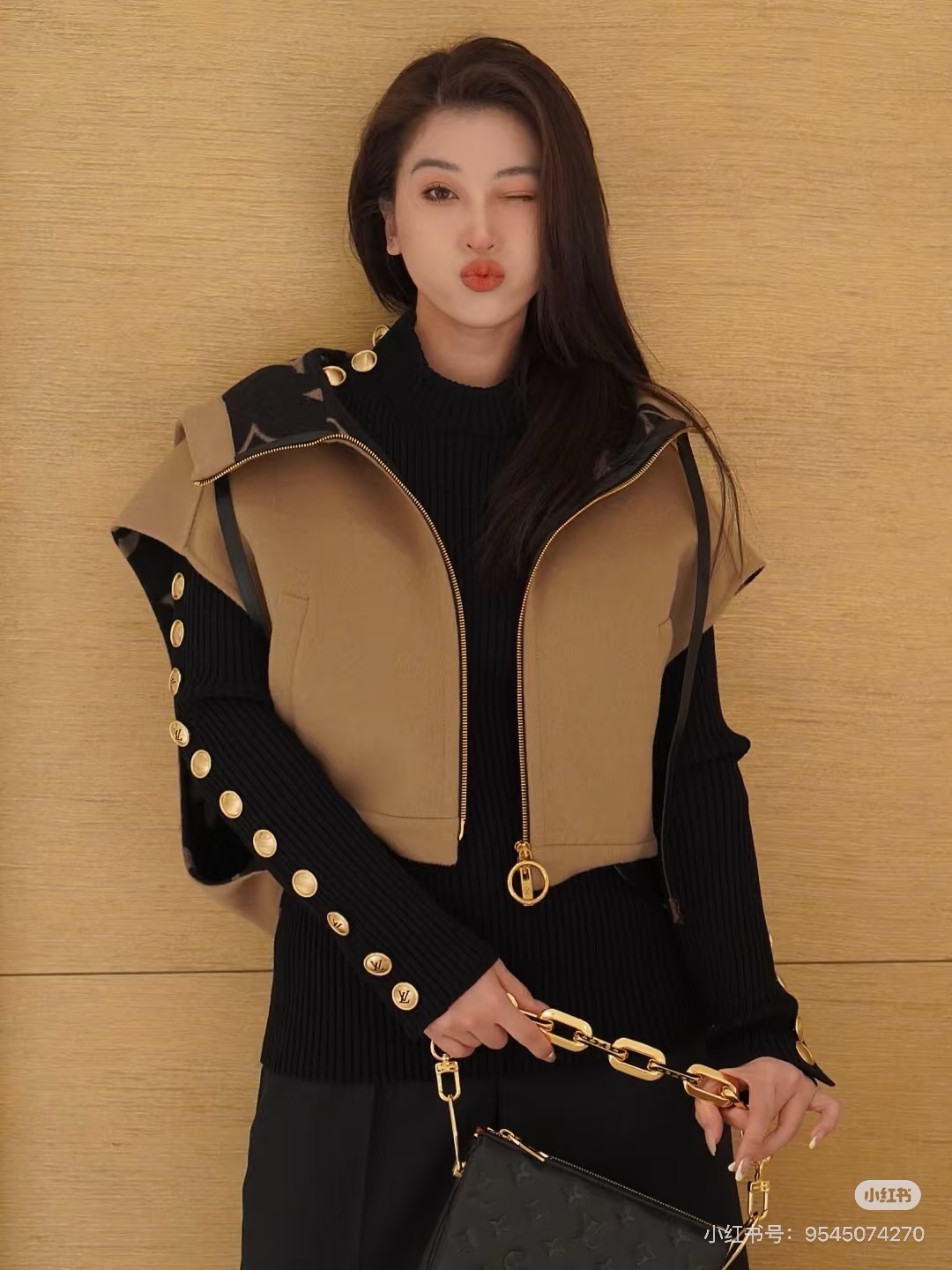 Loui 26ss hooded cape vest jacket