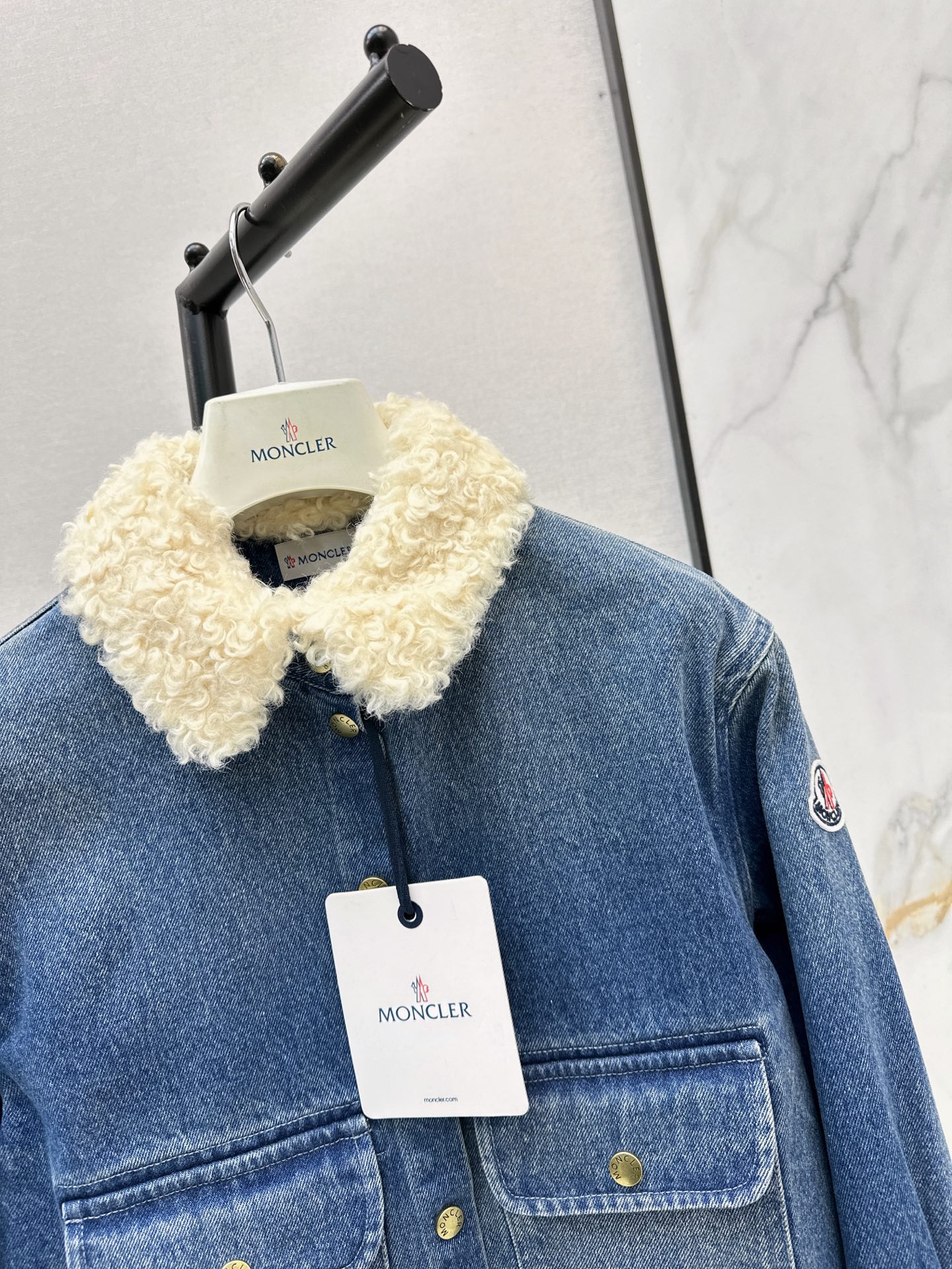 Monc 26fw teedy neck denim jacket