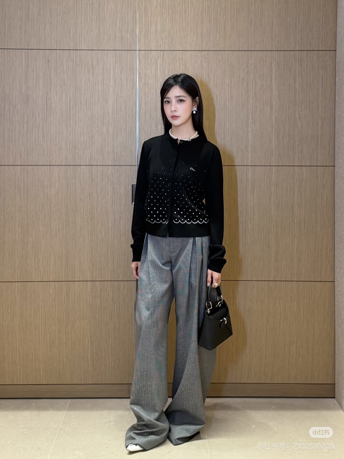 CD 26fw rhinestone knit cardigan
