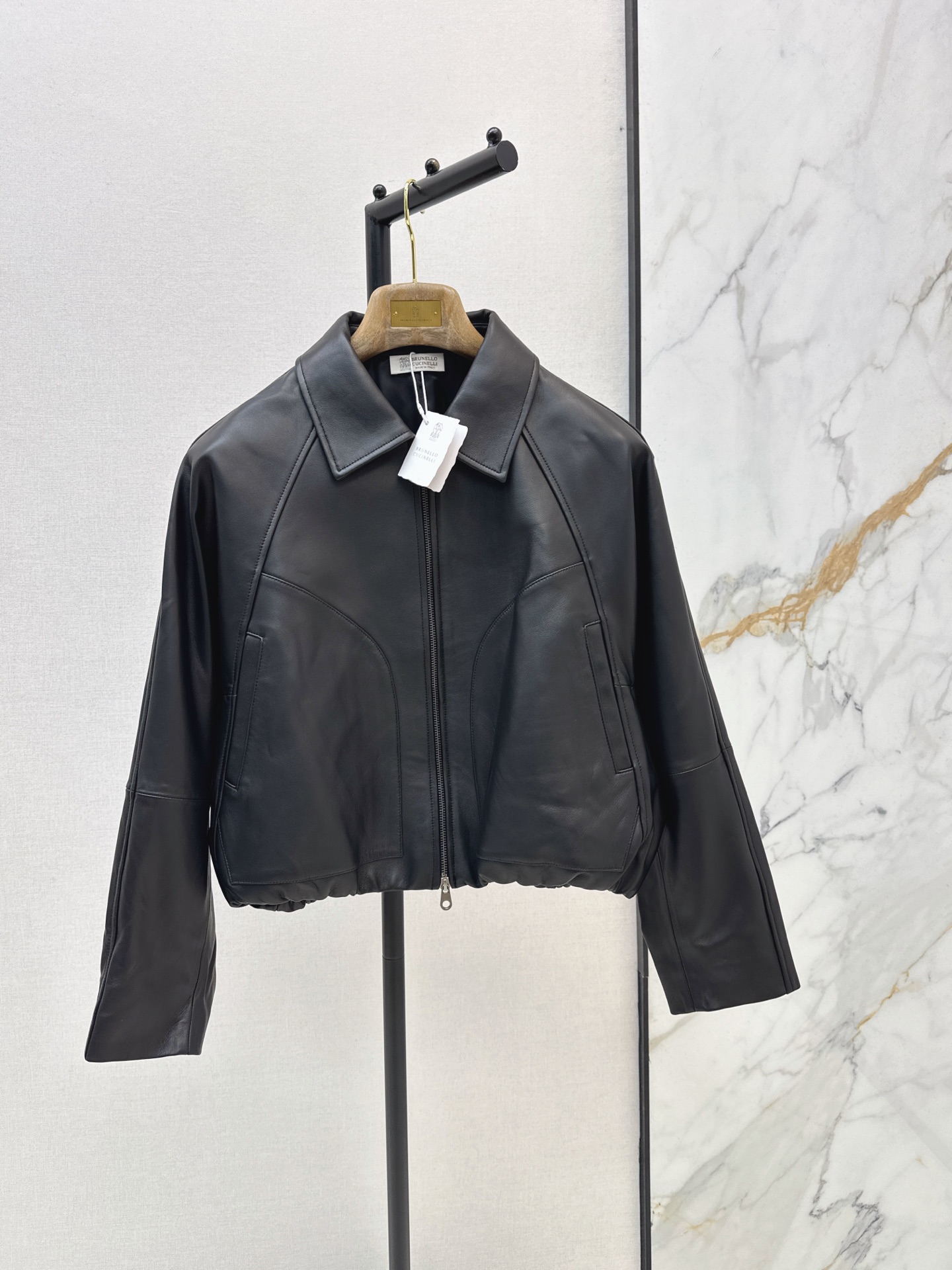 Brun 26fw leather jacket