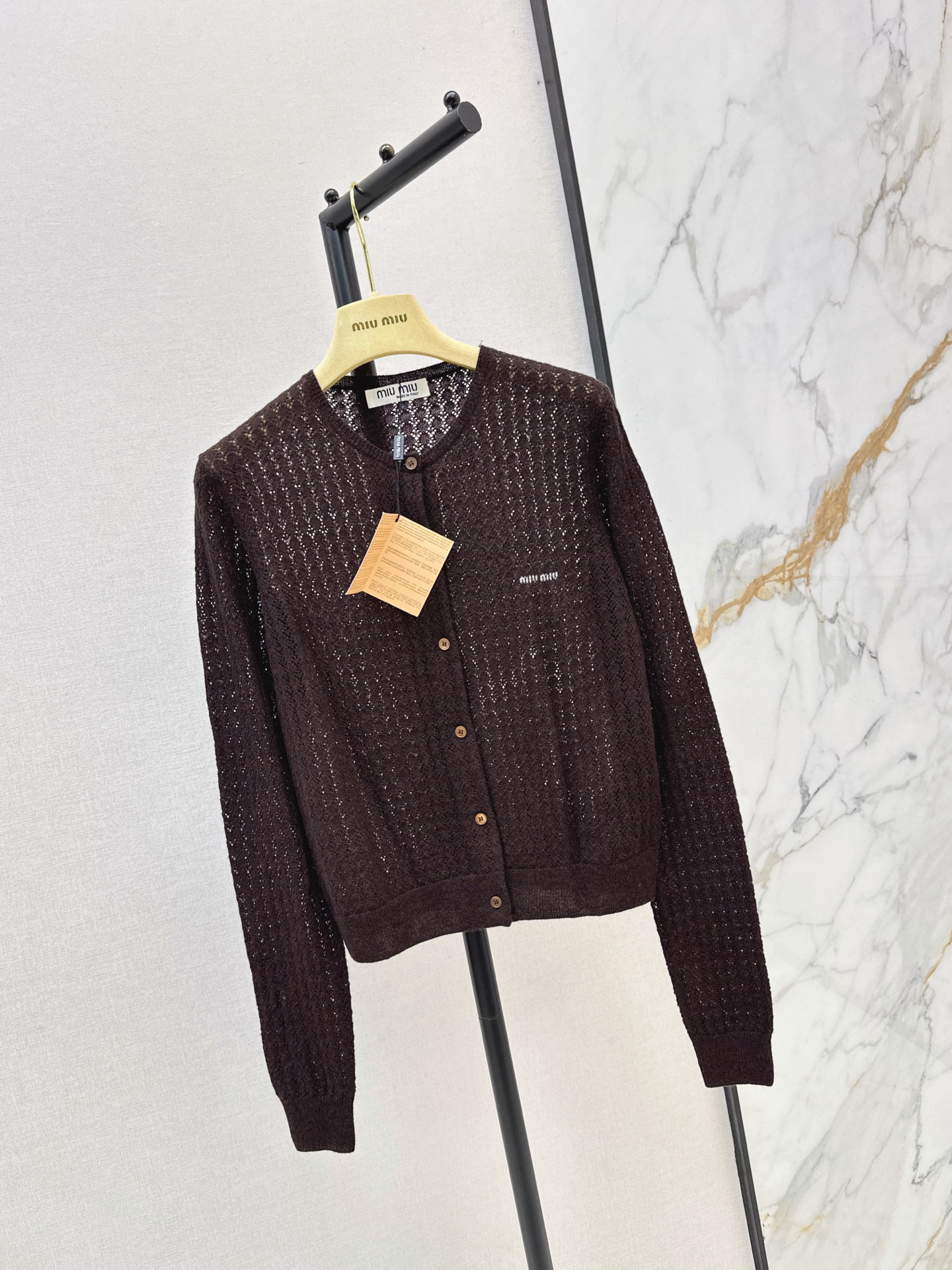 Miu 26fw hollow knit cardigan