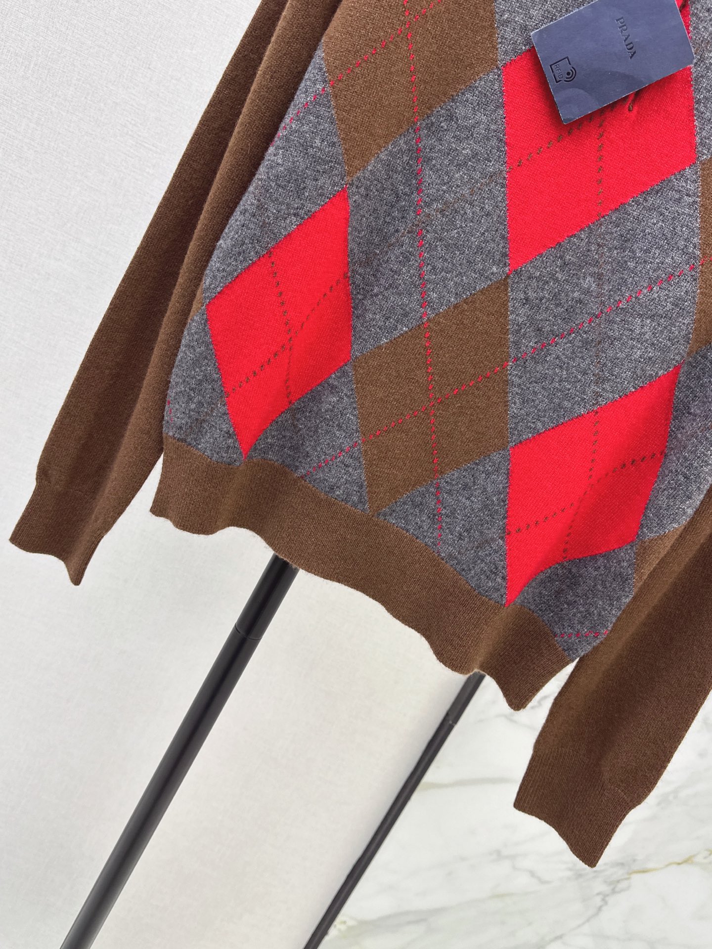 Pra 26fw jacquard polo knitwear