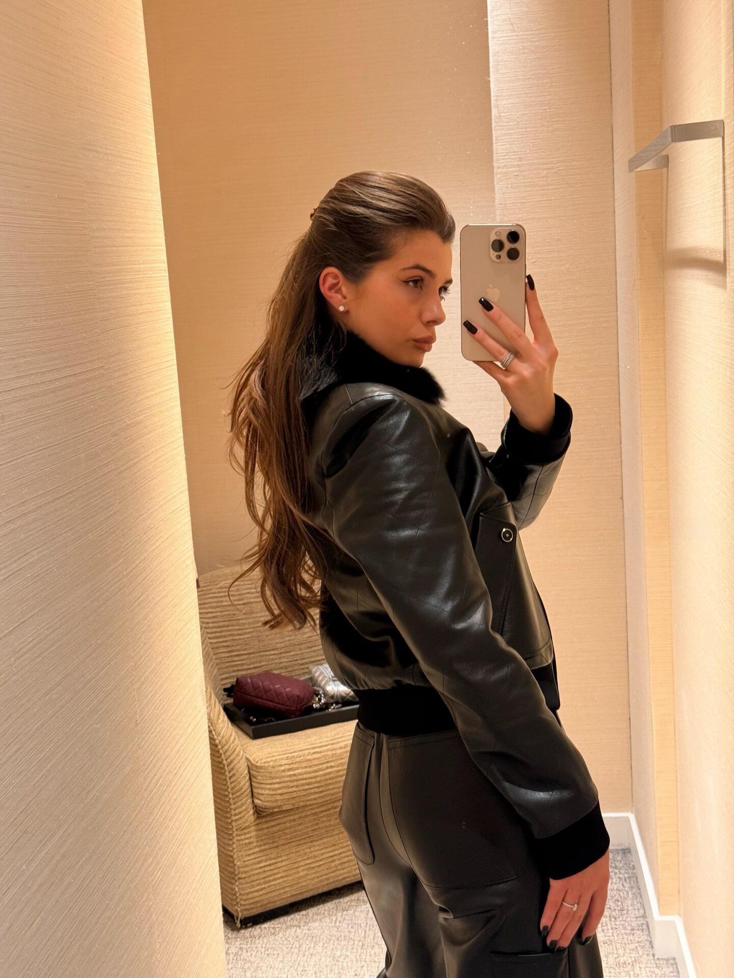 Chan 26fw leather jacket