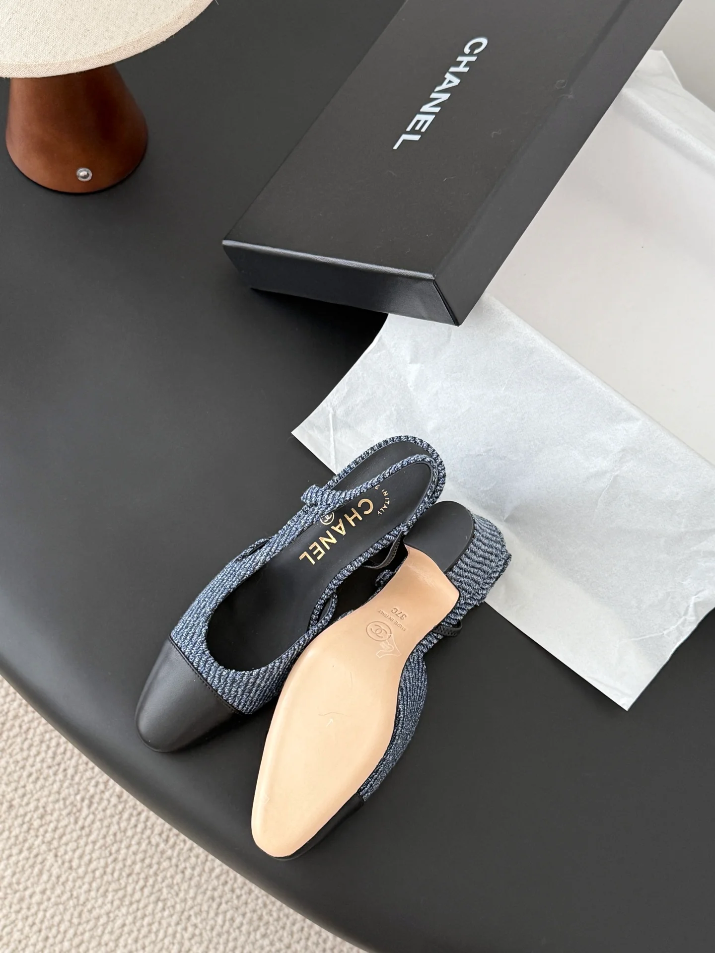 Chan 25fw slingback chunky heels