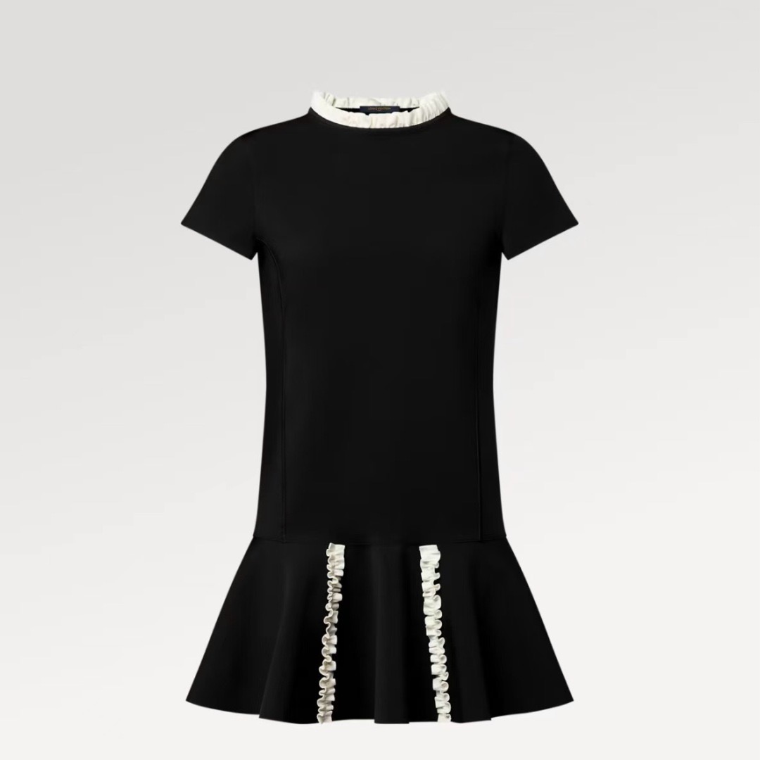 Loui 26ss ruffle trim dress