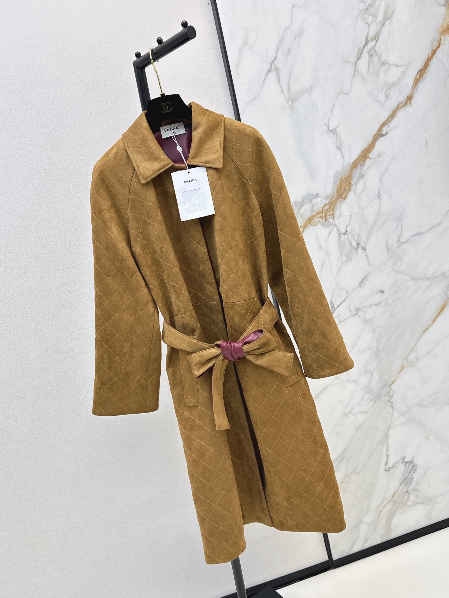 Chan 26fw suede fleece trench coats