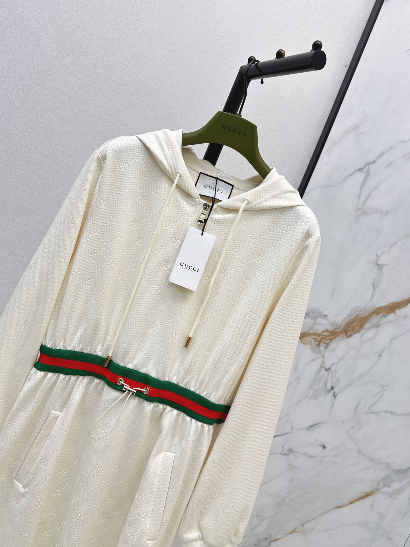 Guc 26fw jacquard hooded dress