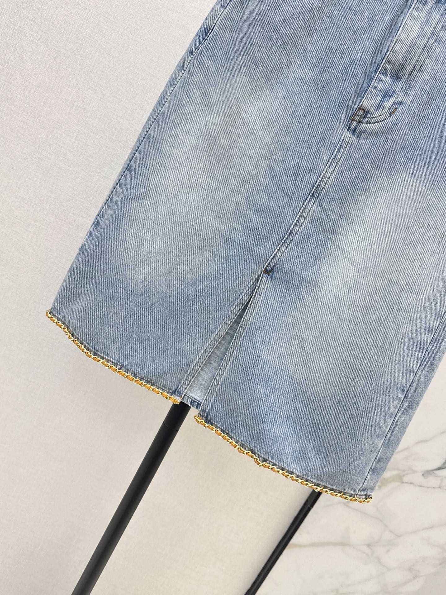 Chan 26fw suede contract denim skirt