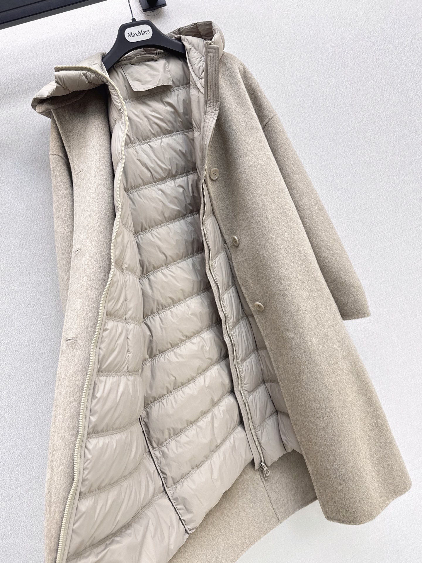 Max 26fw hooded down vest woolen overcoats sets