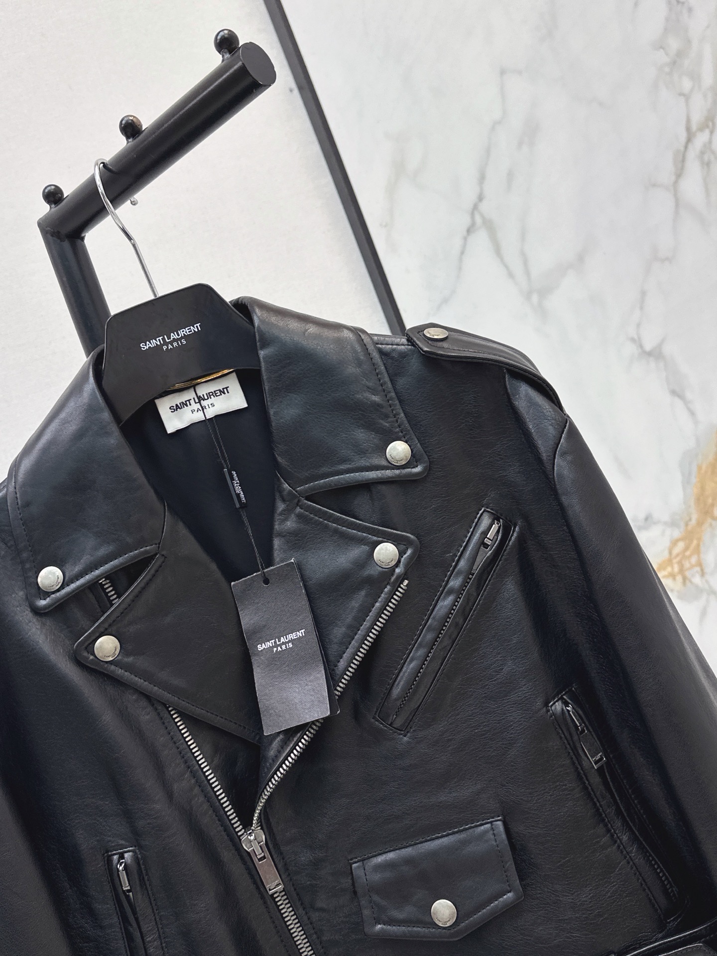 Sain 26fw leather moto jacket