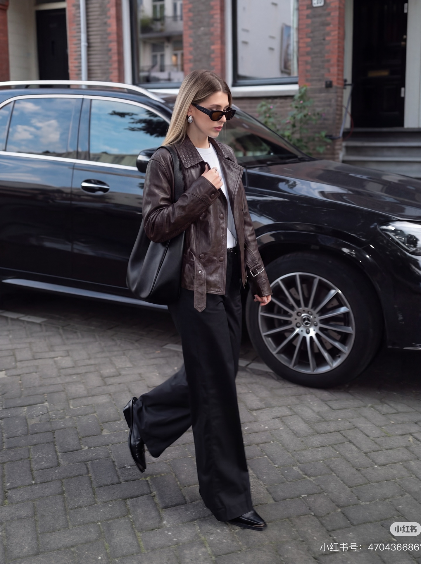 Bott 26fw belted leather jacket