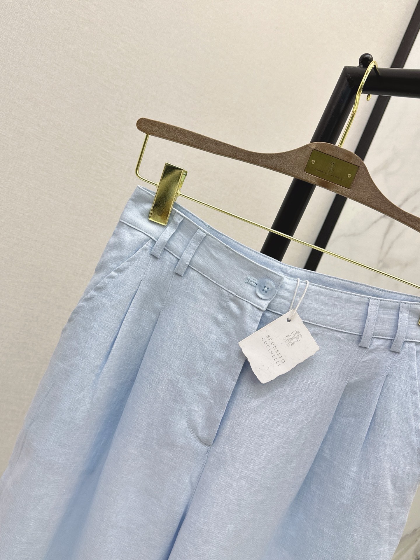 Brun 26ss linen straight-leg pants