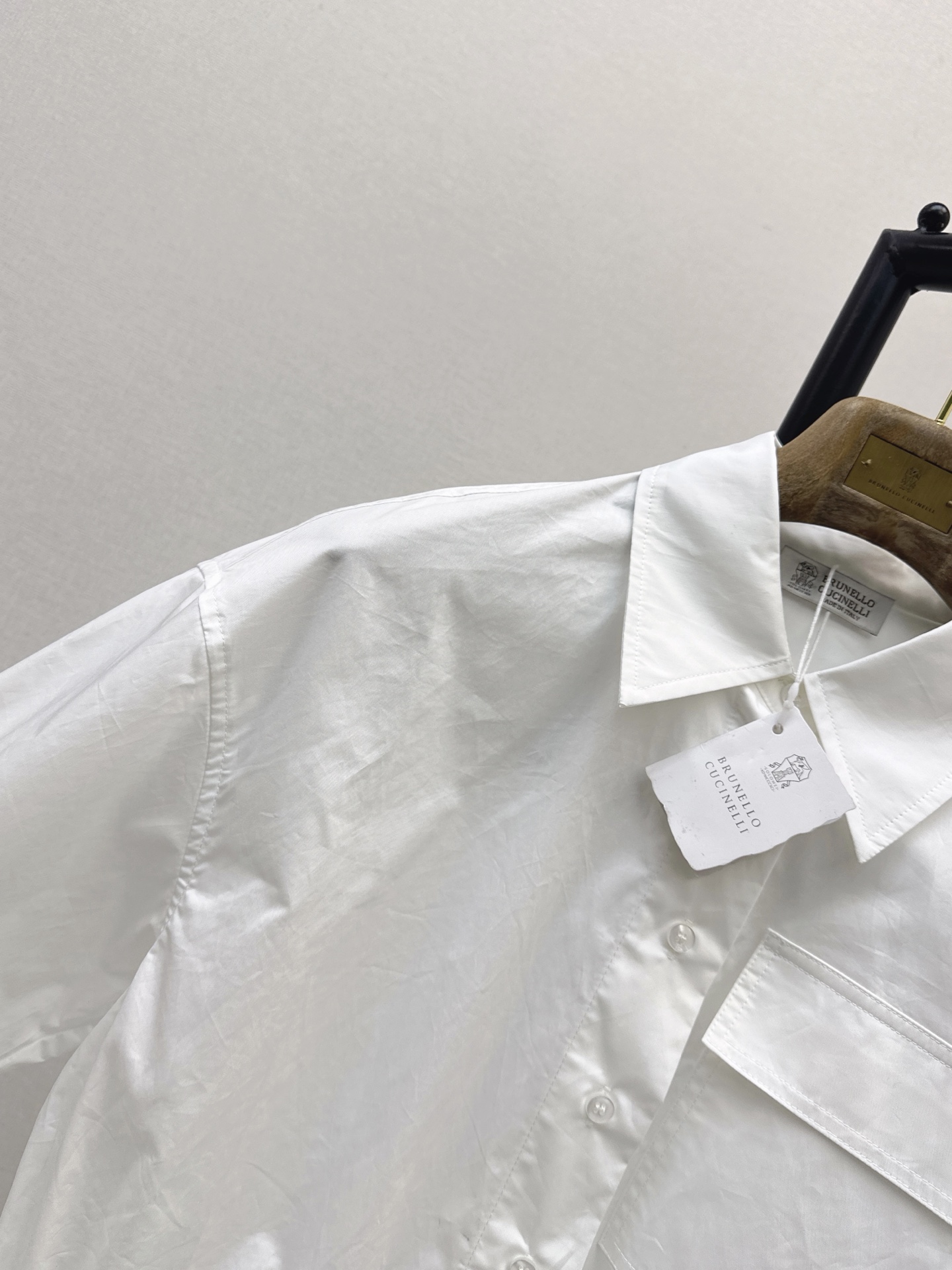 Brun 26fw cropped drawstring shirt