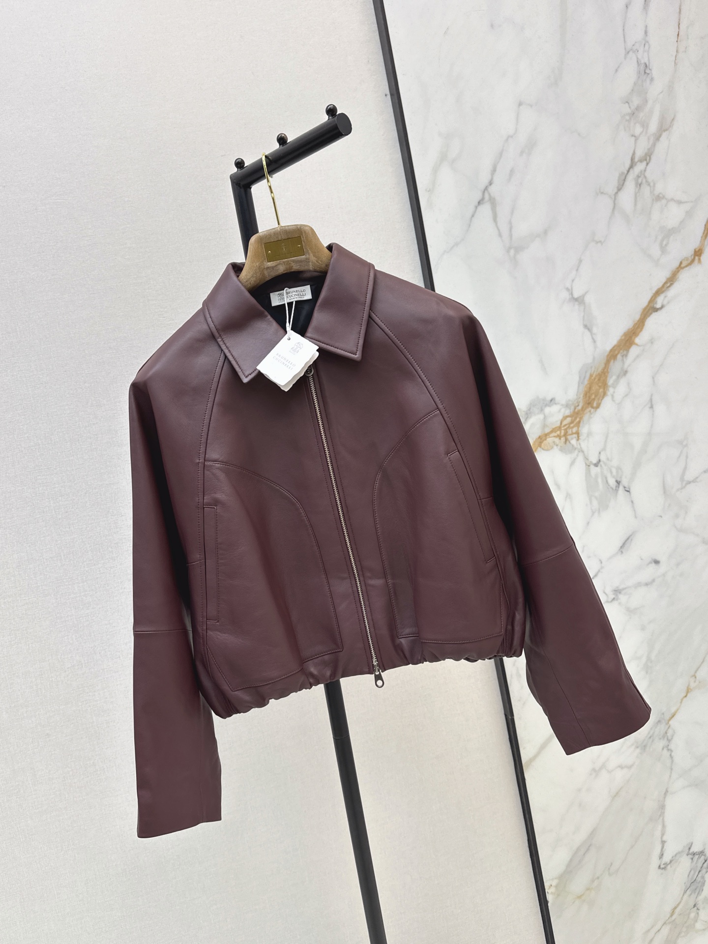 Brun 26fw leather jacket