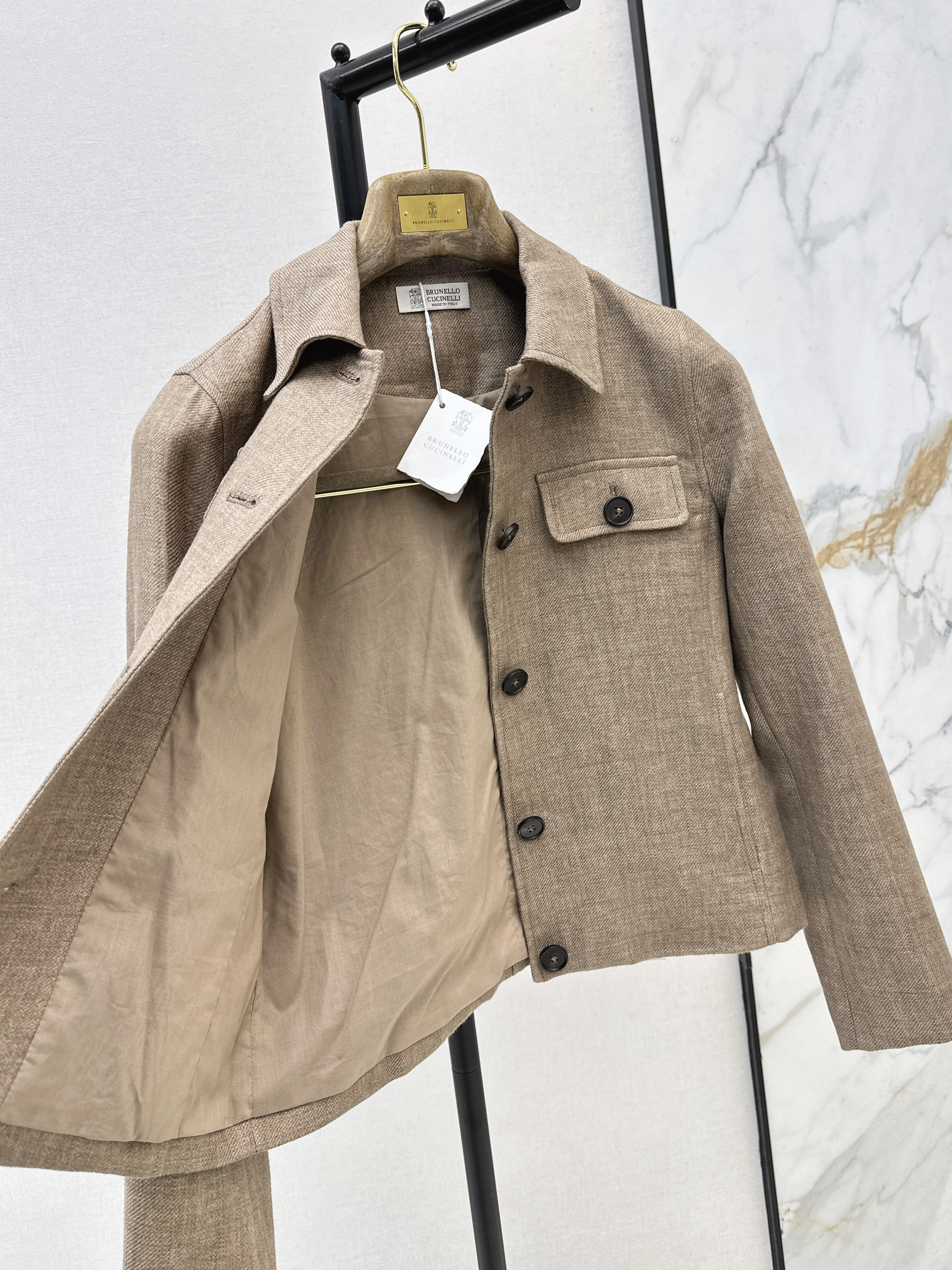 Brun 26ss lenen jacket
