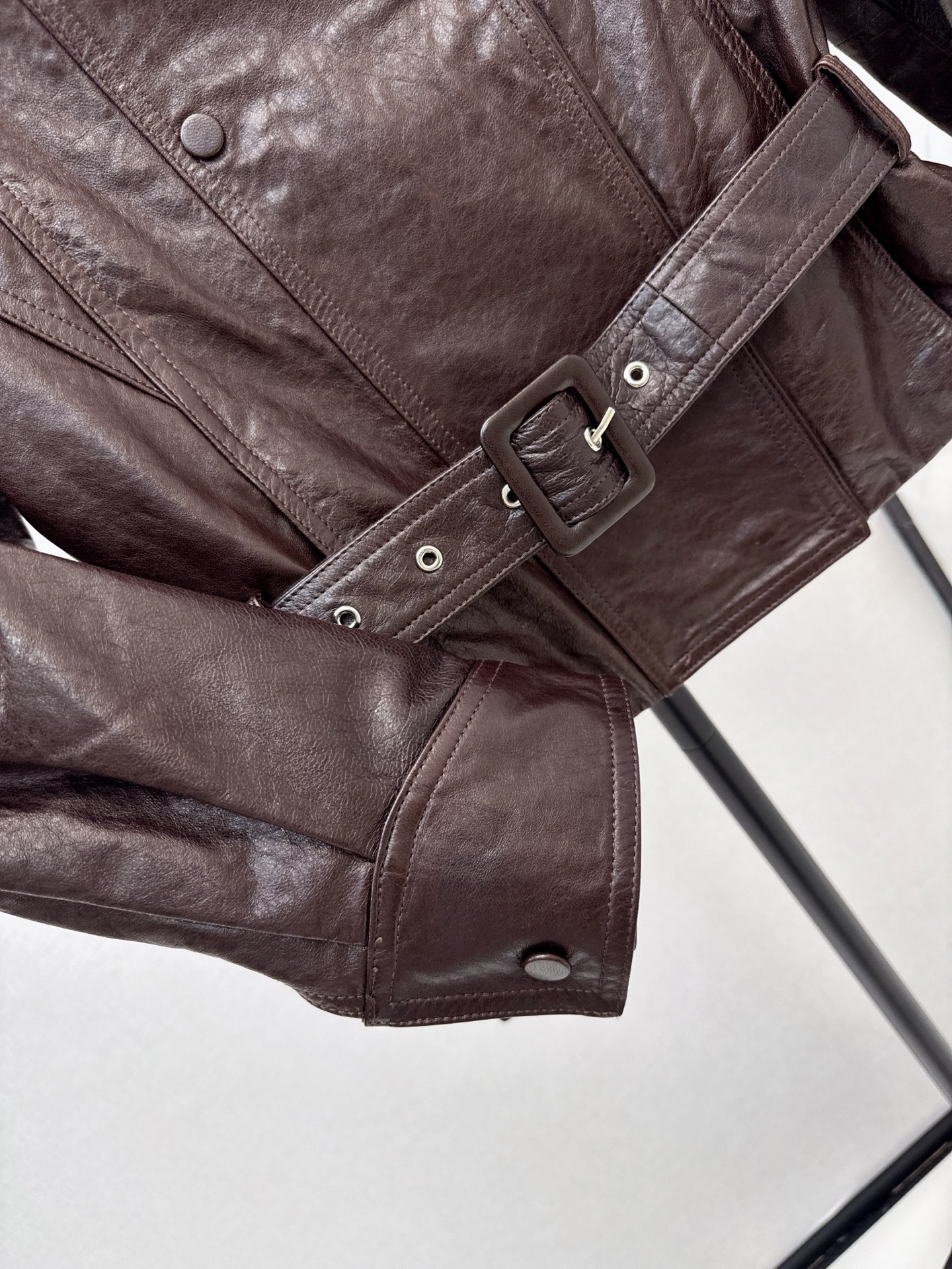 Bott 26fw belted leather jacket