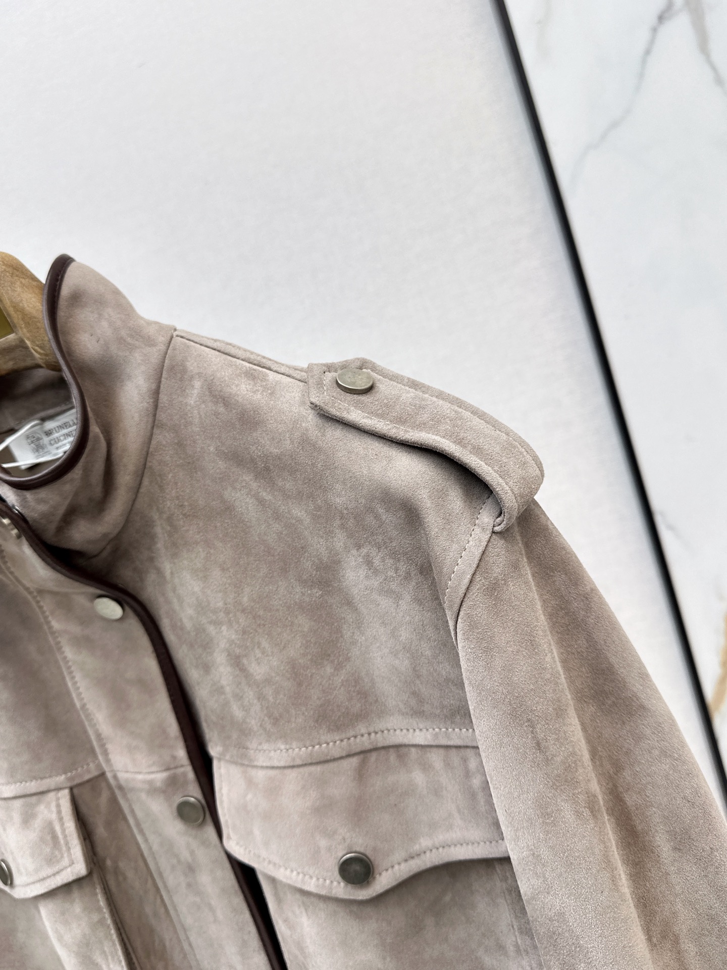 Brun 26fw suede fleece leather jacket