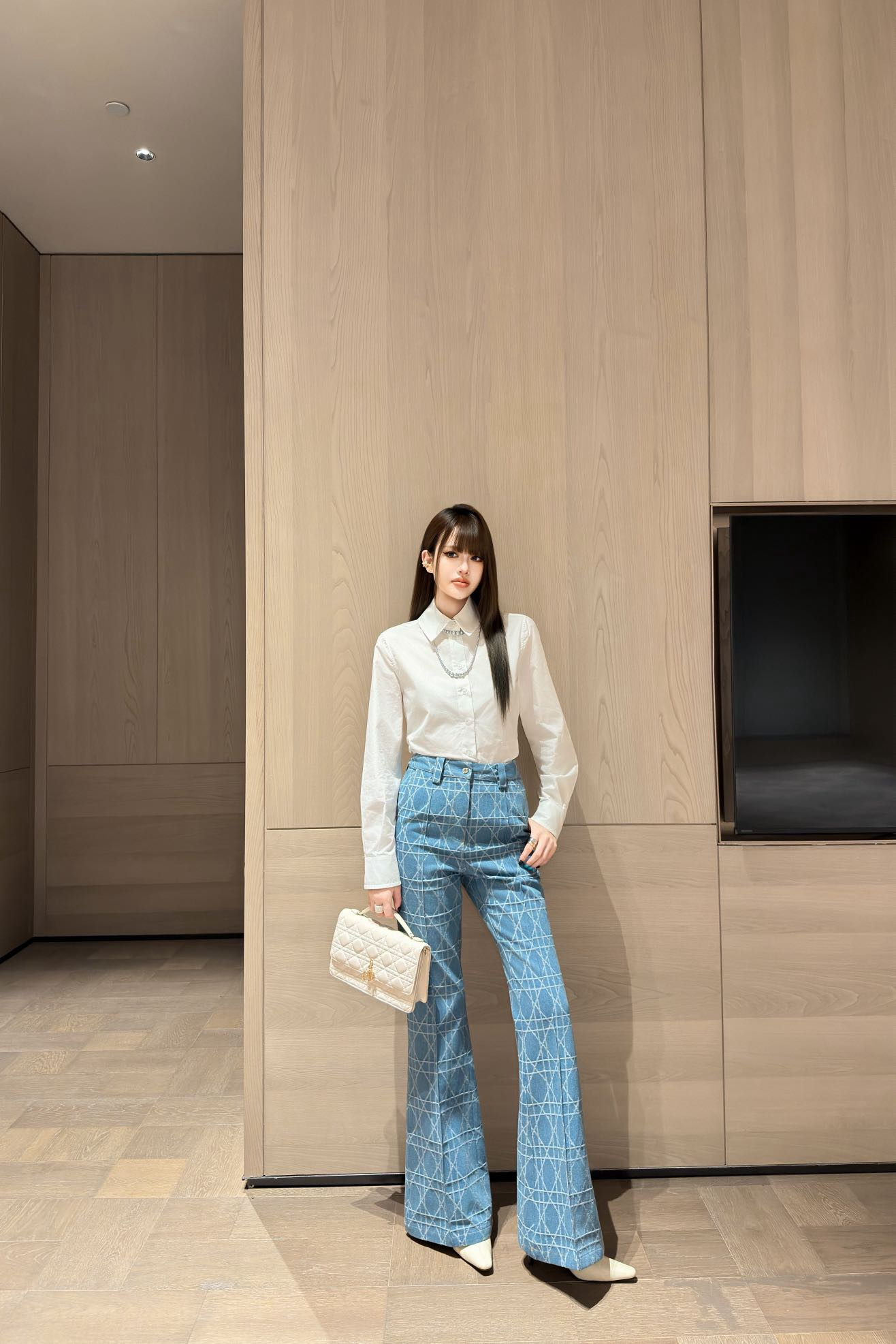 CD 26fw jacquard flared jeans
