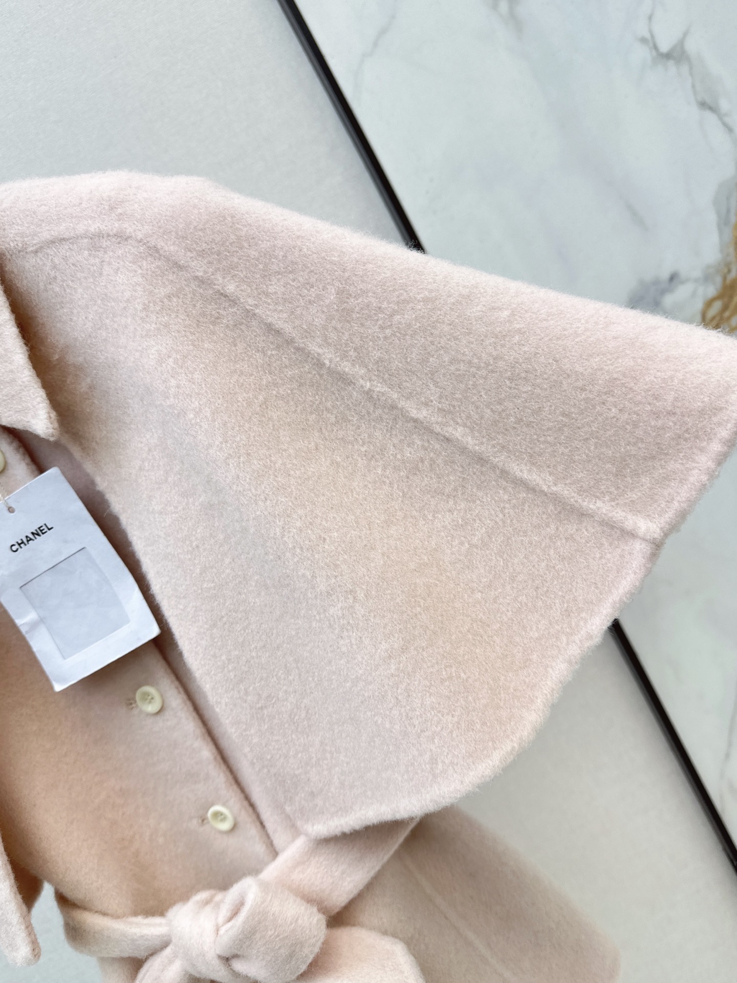 Chan 26fw woolen belted vest cape jacket sets