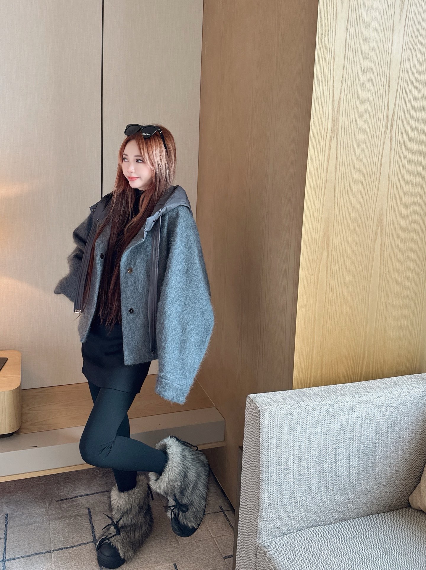Max 26fw wool hooded jacket