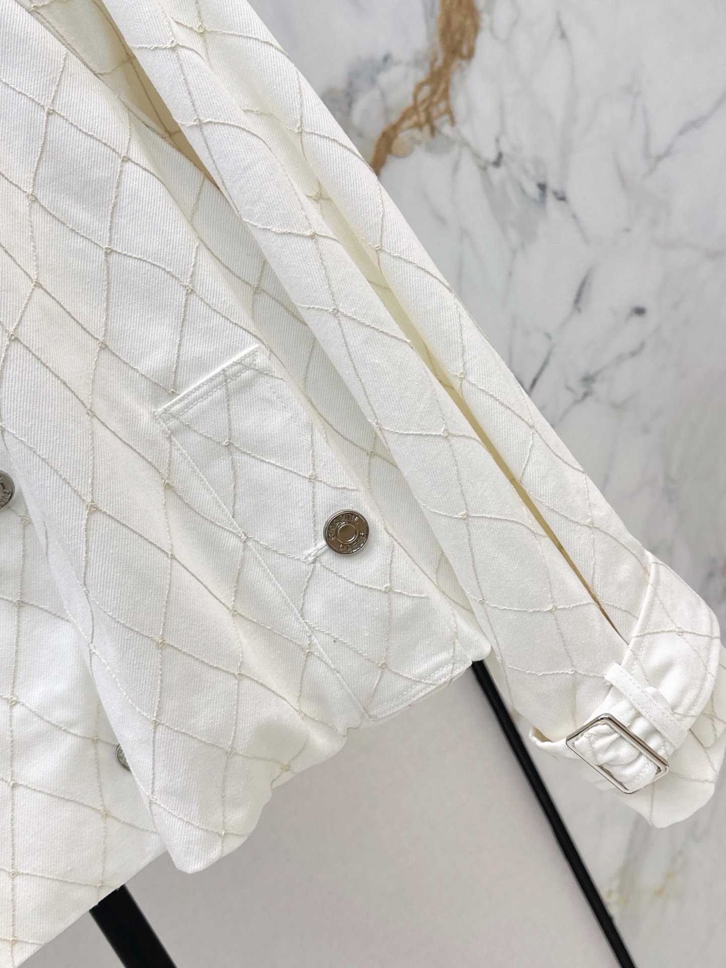 Chan 26fw denim cropped trench coats