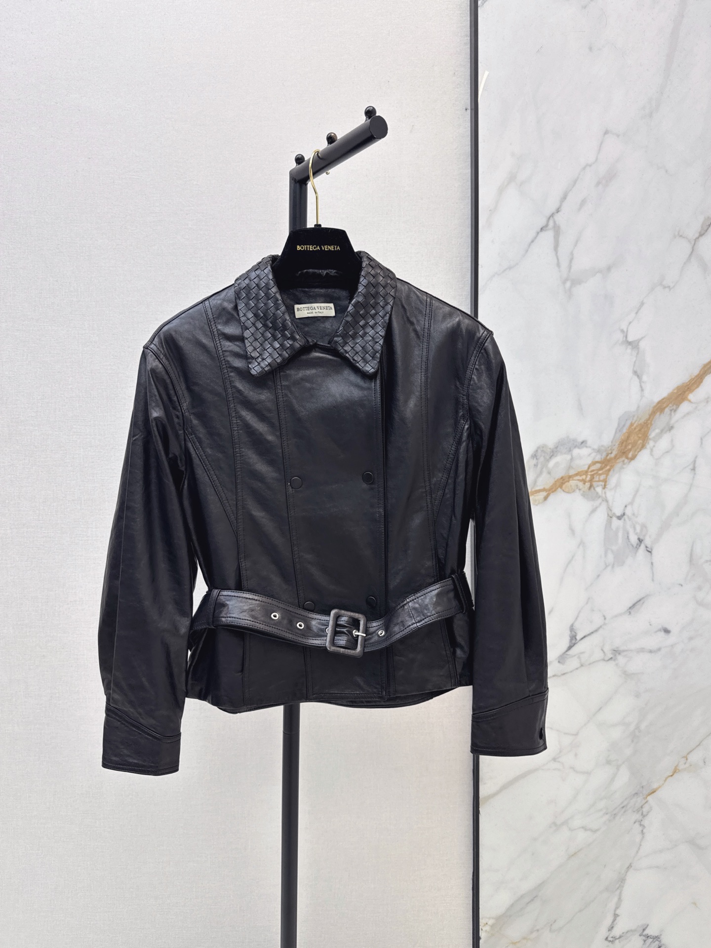 Bott 26fw belted leather jacket