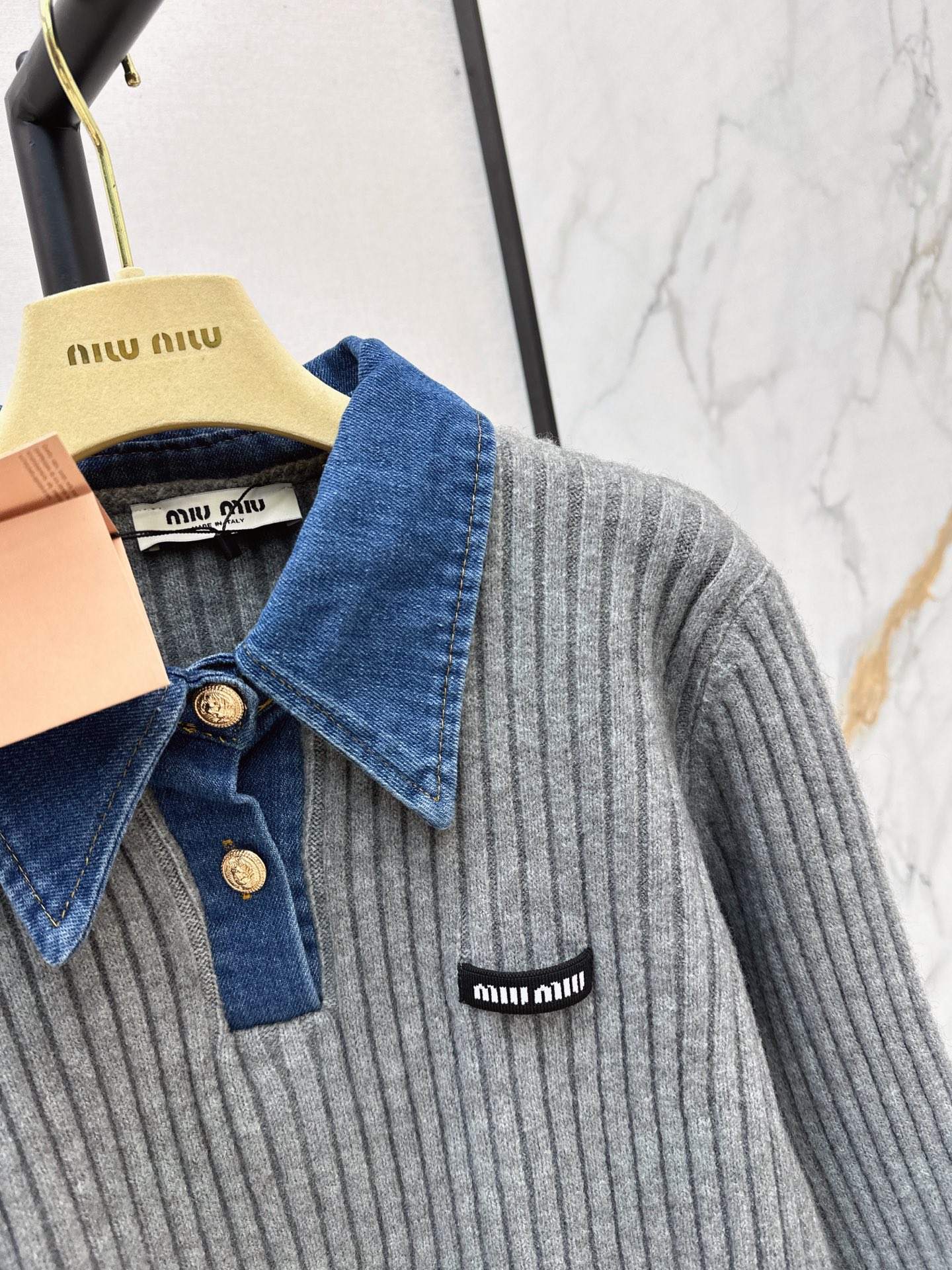 Miu 26fw 2in1 knit sweater