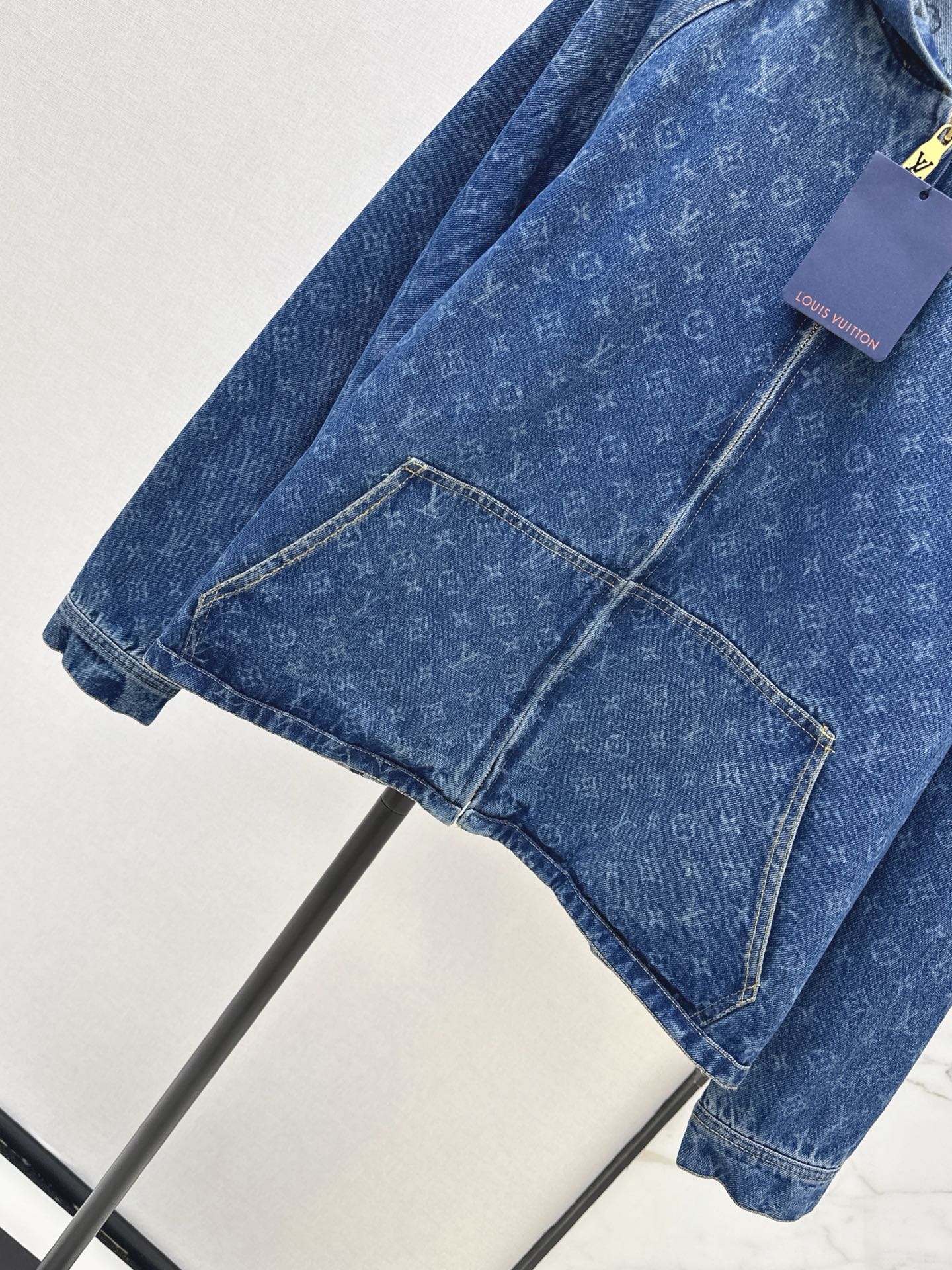 Loui 26fw jacquard hooded denim jacket