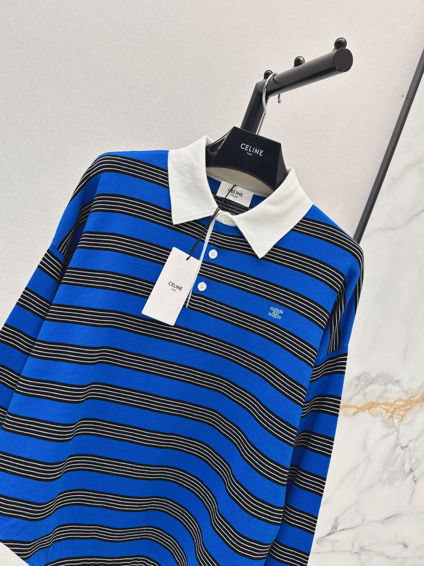 Celi 26fw stripe polo knitwear