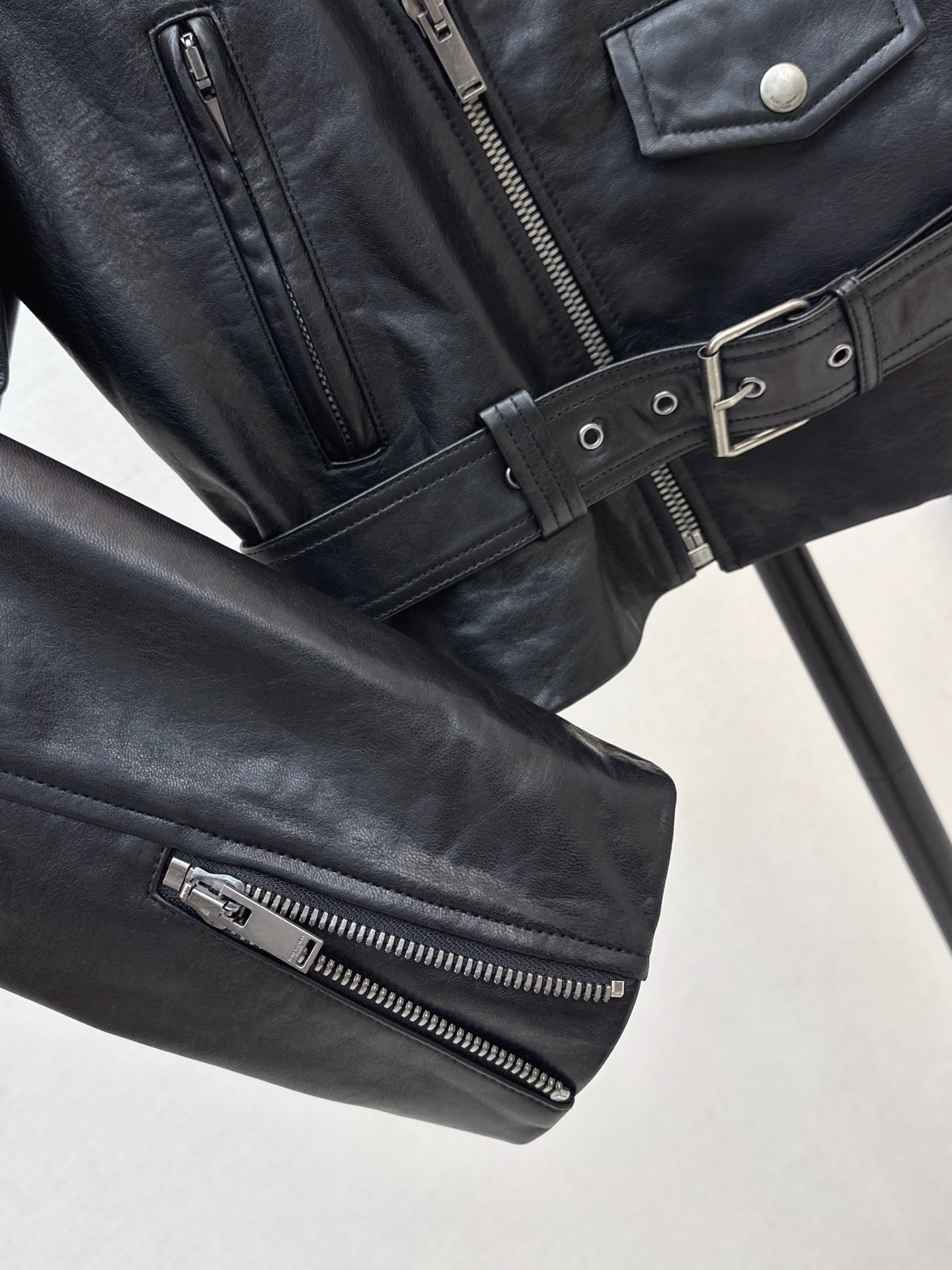 Sain 26fw leather moto jacket