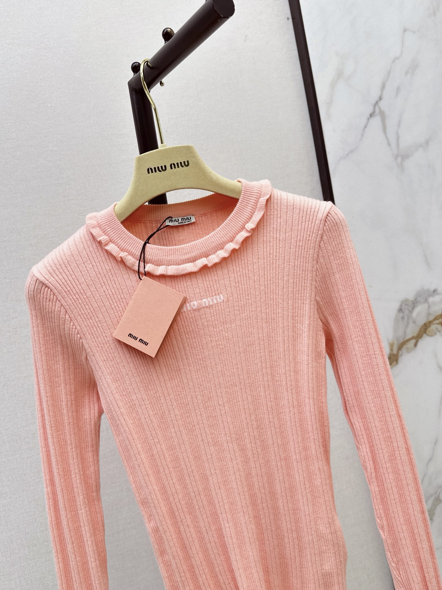 Miu 26fw slim-fit knit basic tee