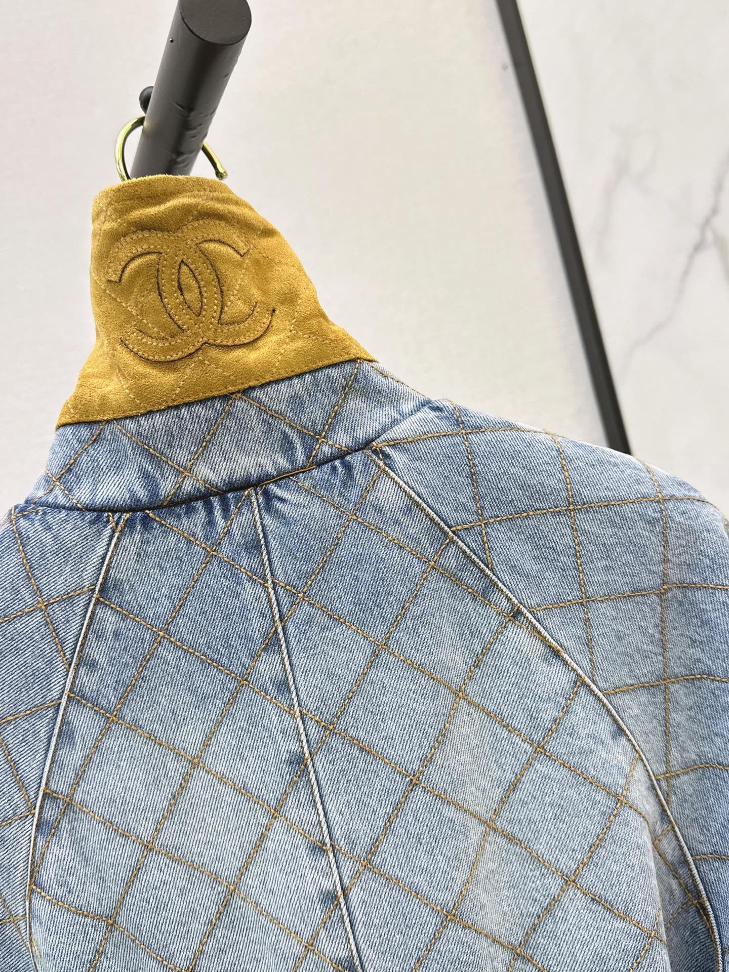 Chan 26fw belted denim trench coats