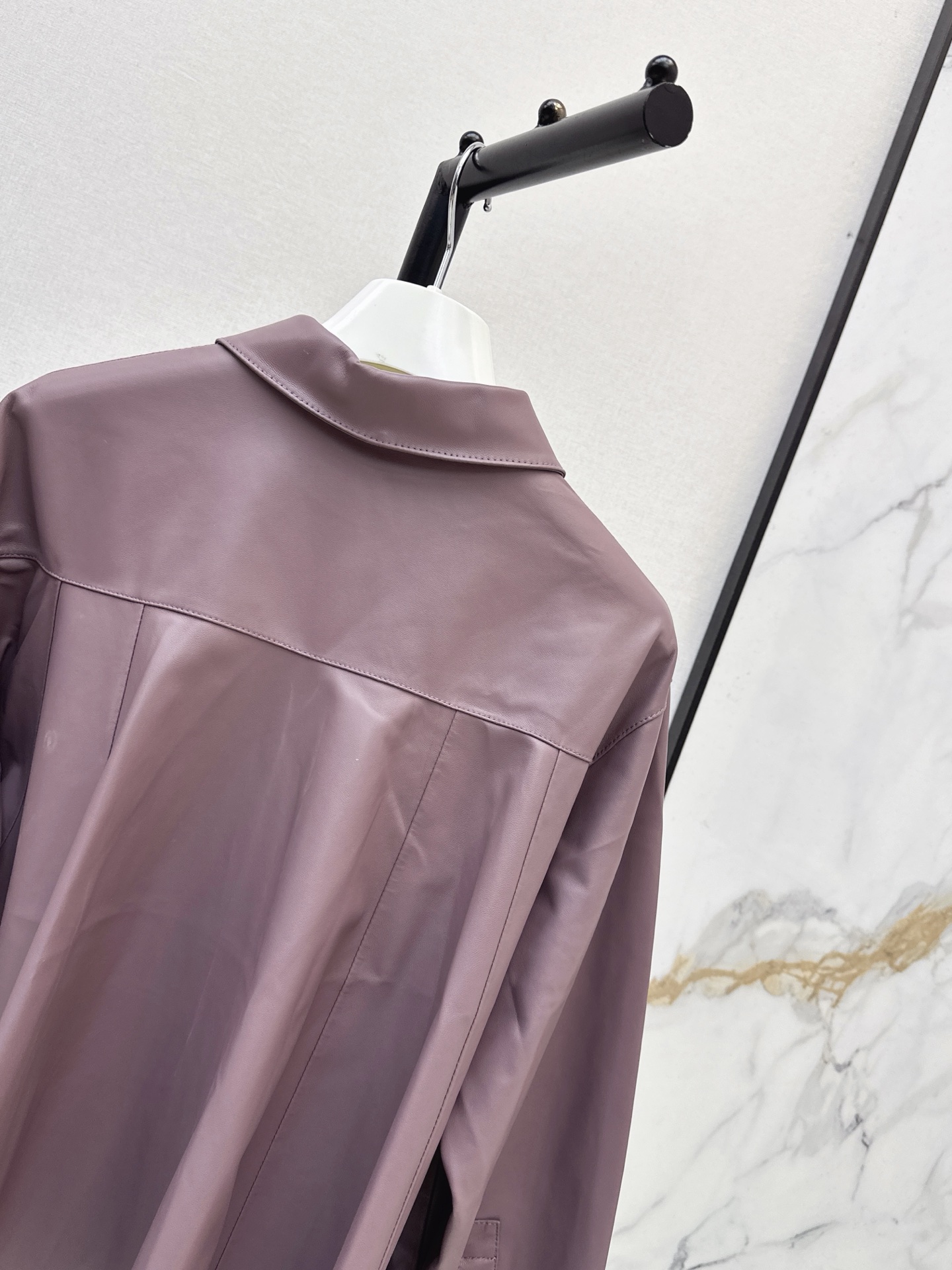 Loe 26fw leather shirt jacket
