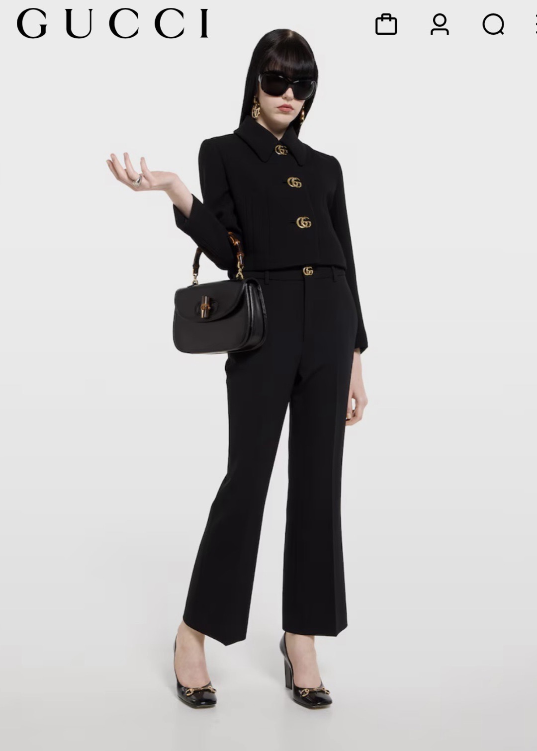 Guc 26fw straight-leg trousers