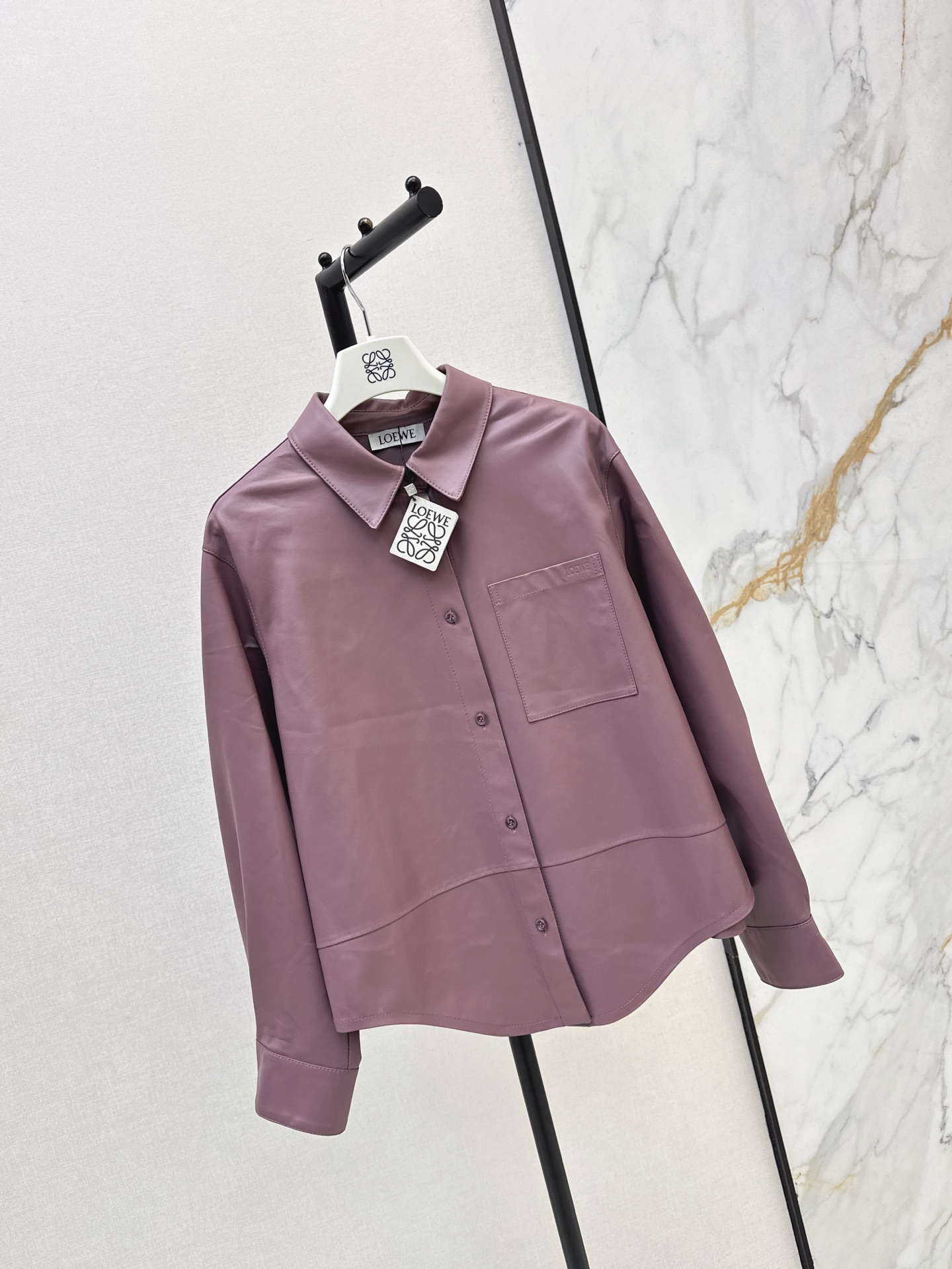 Loe 26fw leather shirt jacket