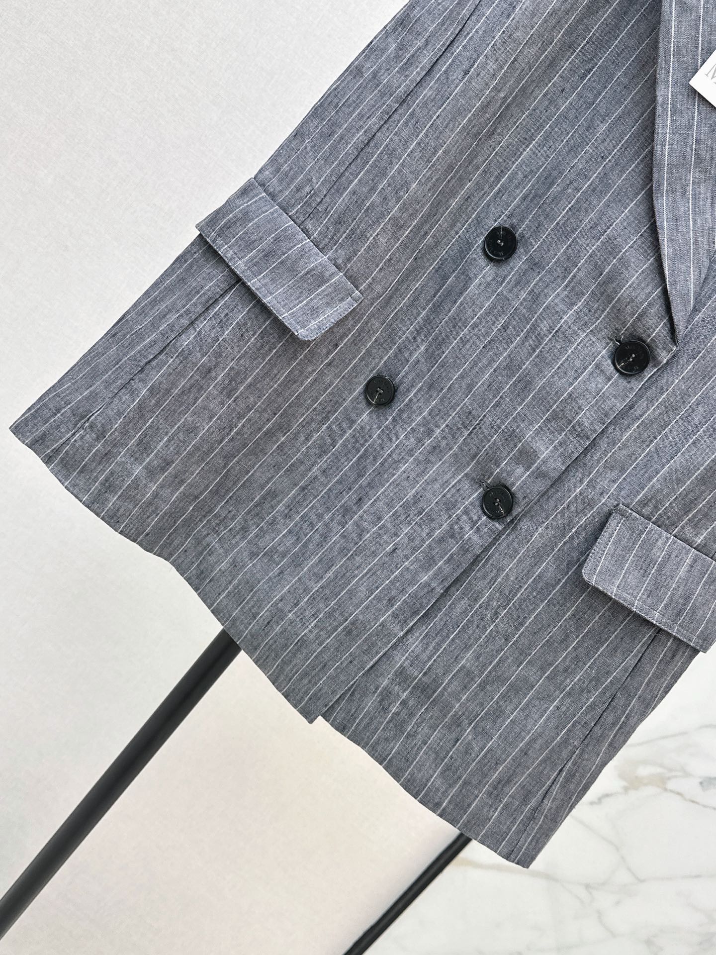 Max 26ss stripe linen suit vest