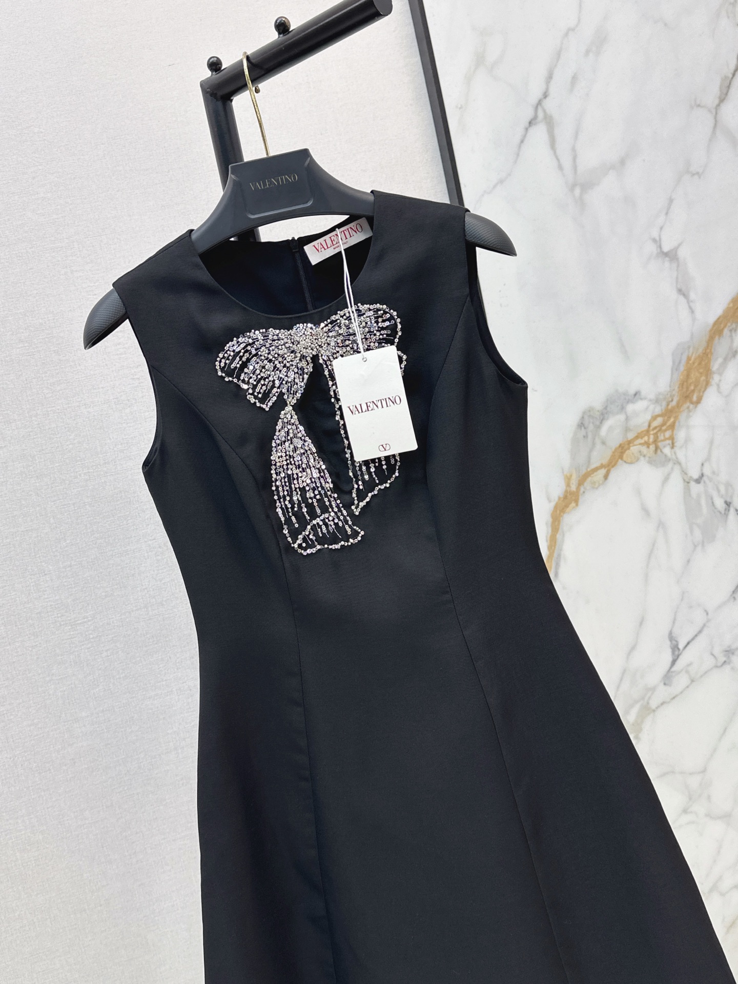 Valen 26ss bow beading dress