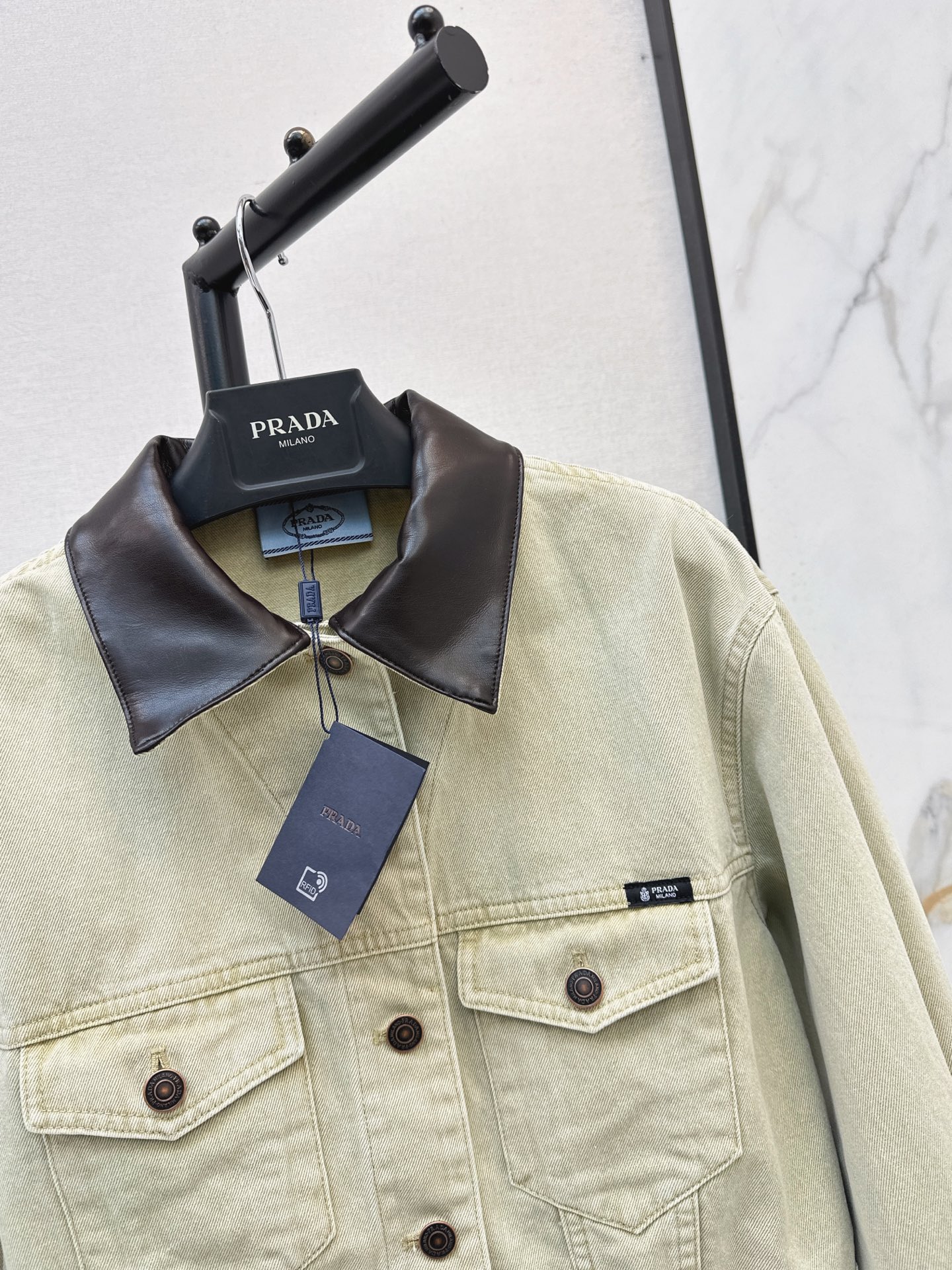 Pra 26fw cropped denim jacket