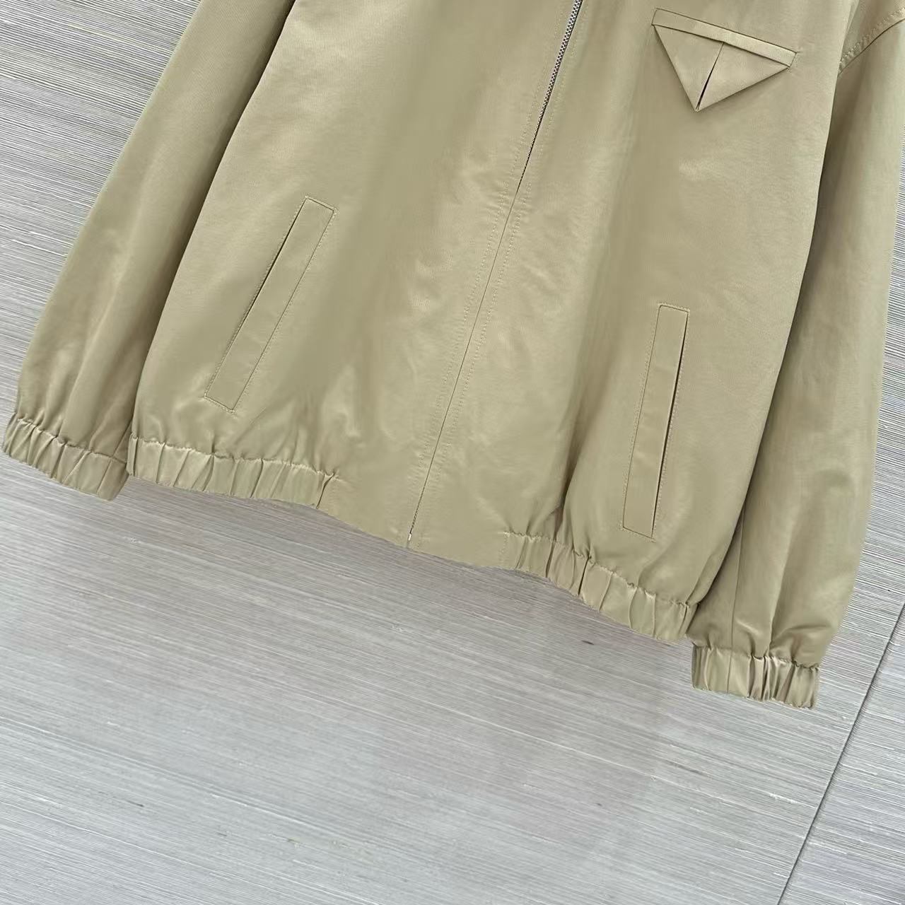 Bott 26fw leather woven collar zipper jacket
