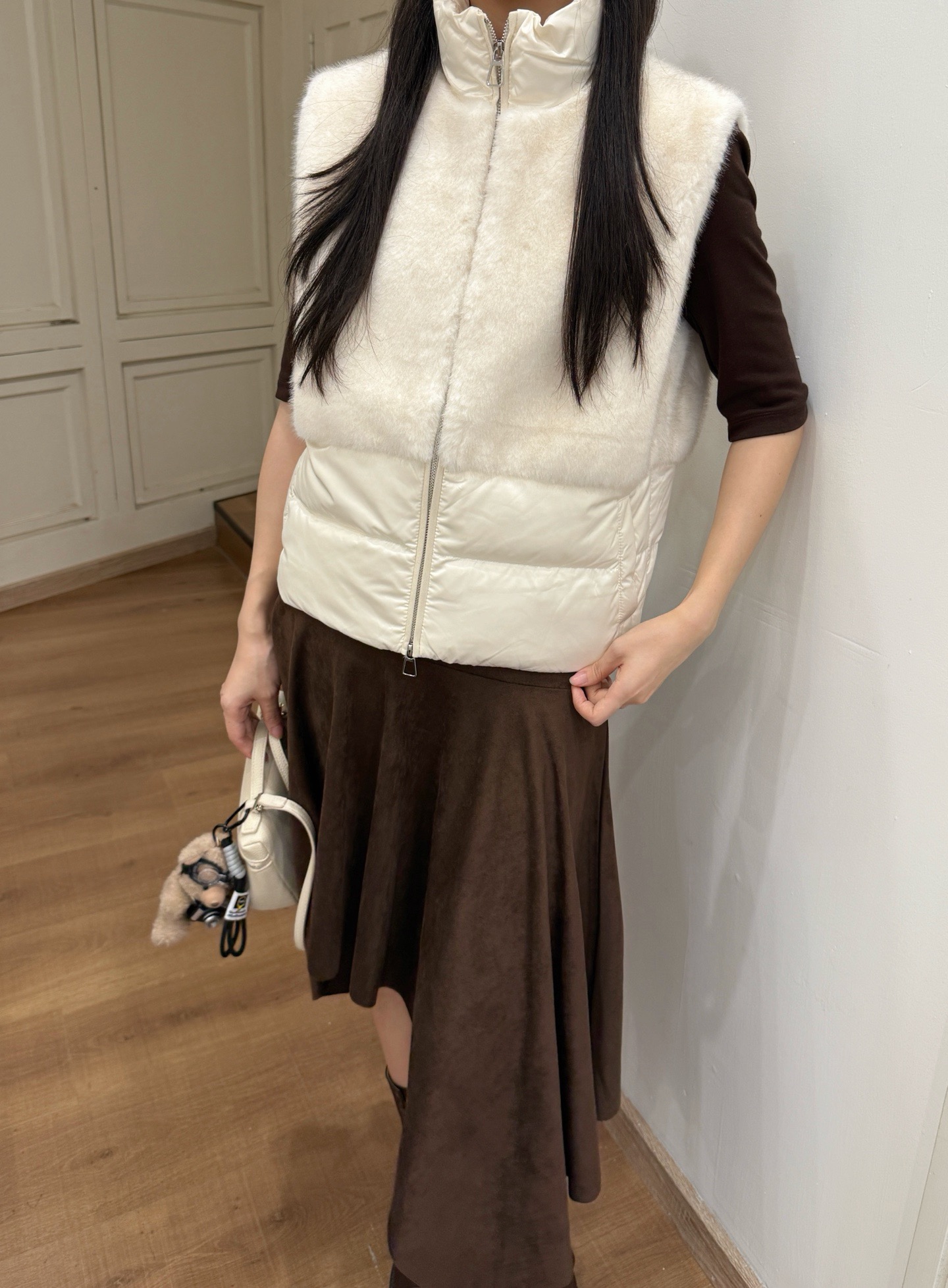 Monc 26fw faux-fur puffer vest
