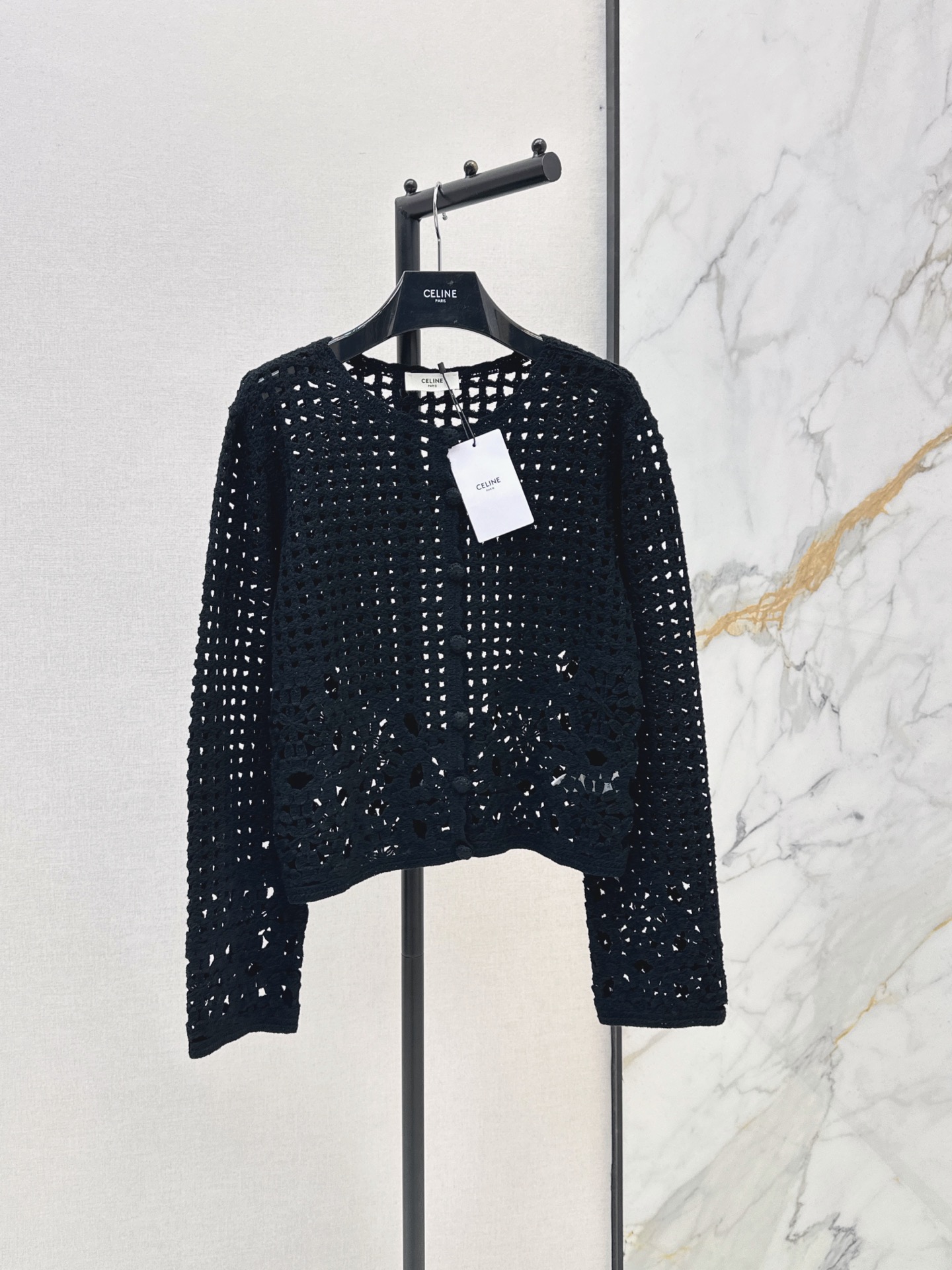 Celi 26fw hollow knit cardigan