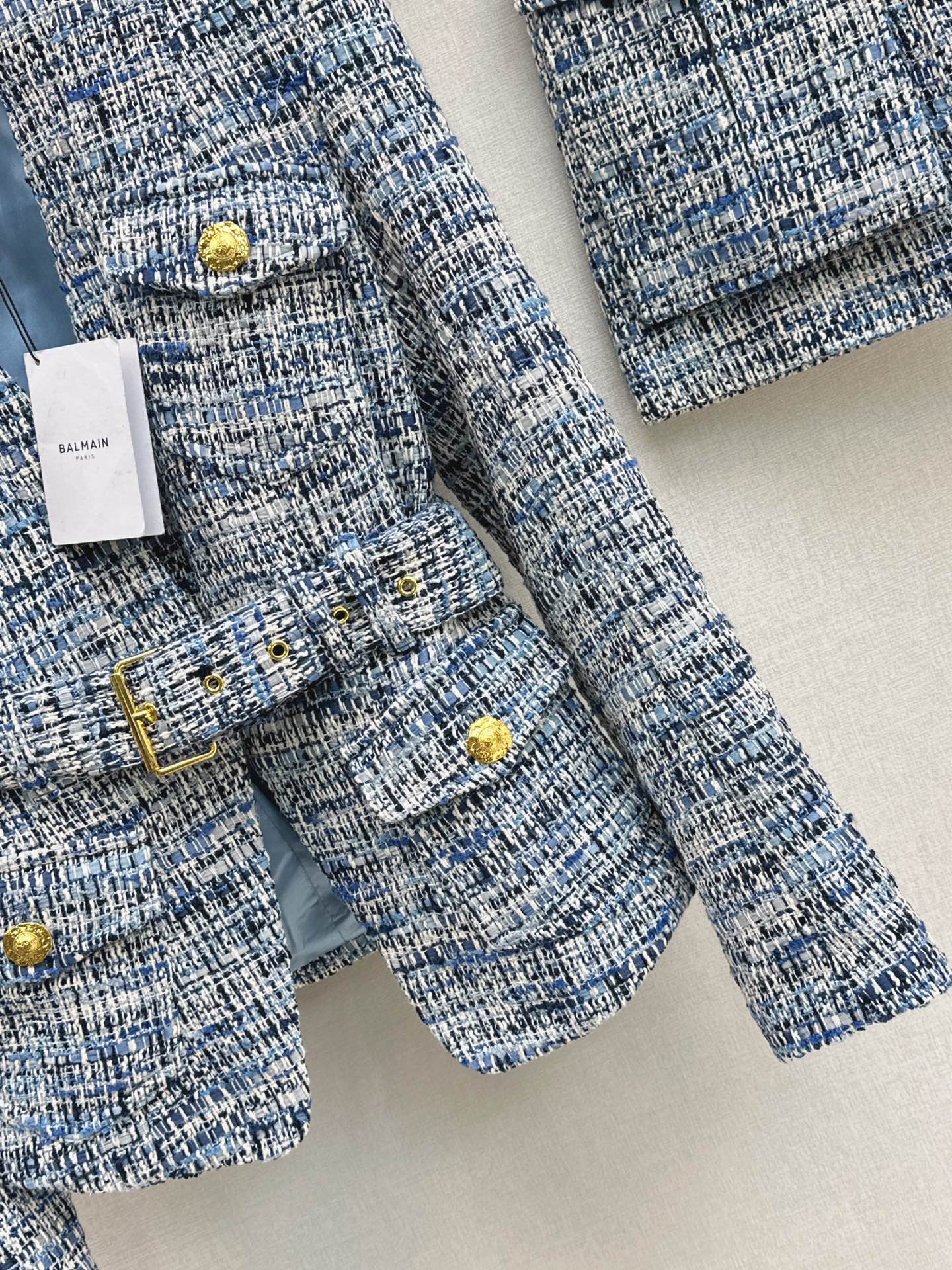 Bal 26fw belted woven jacket