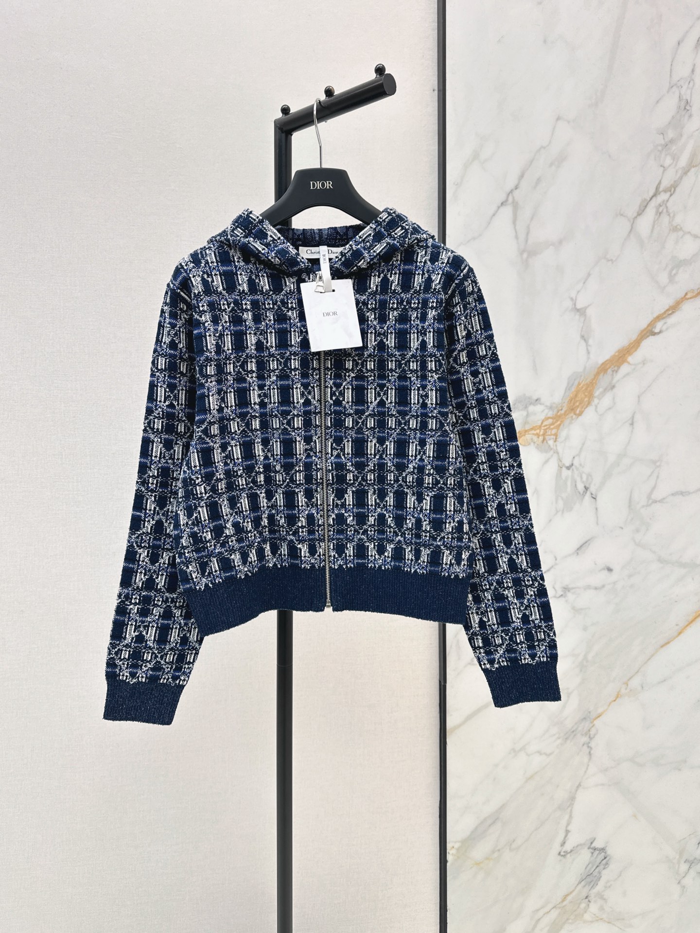CD 26fw check jacquard knit jacket