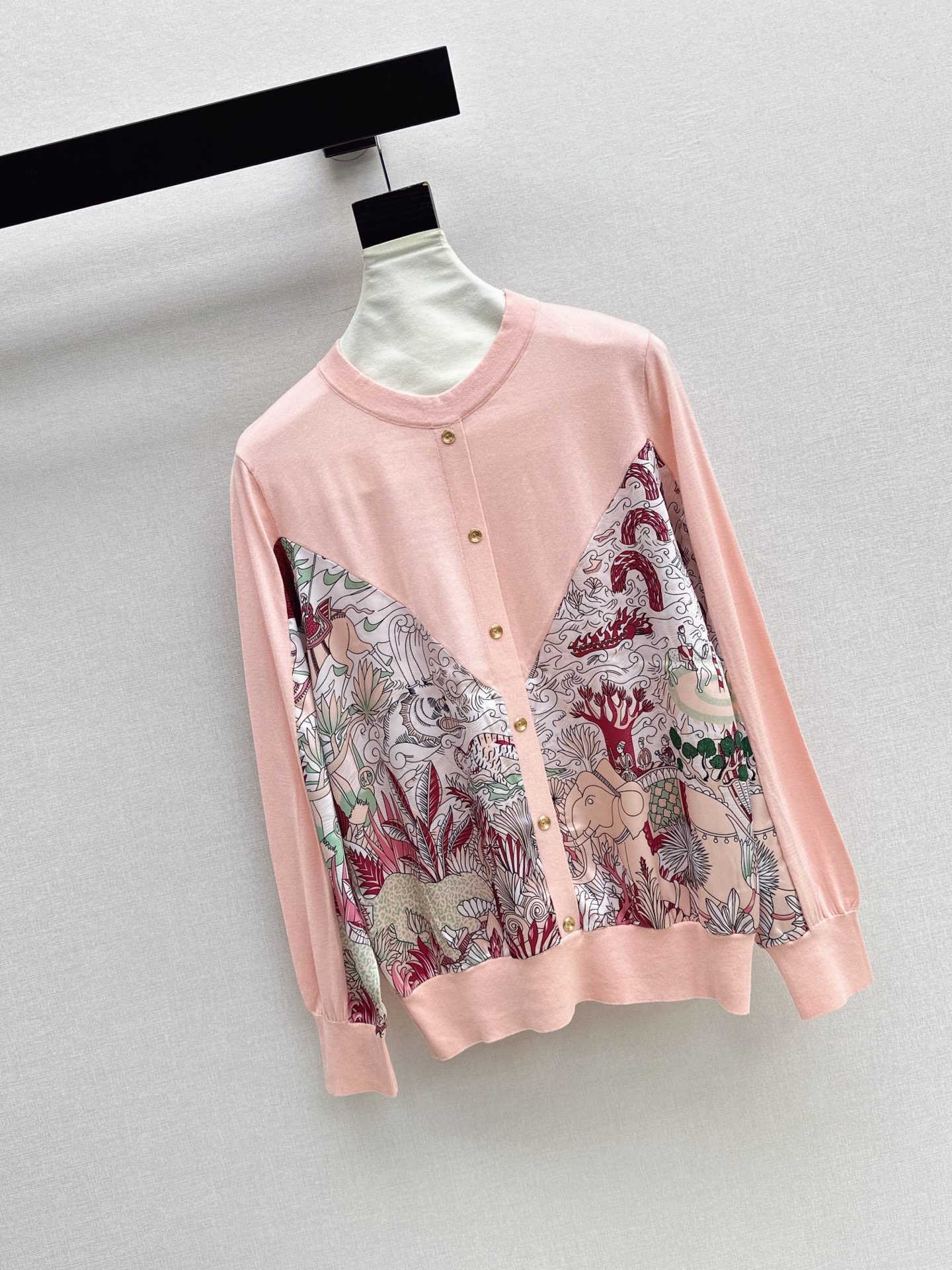 Her 26fw print knit cardigan